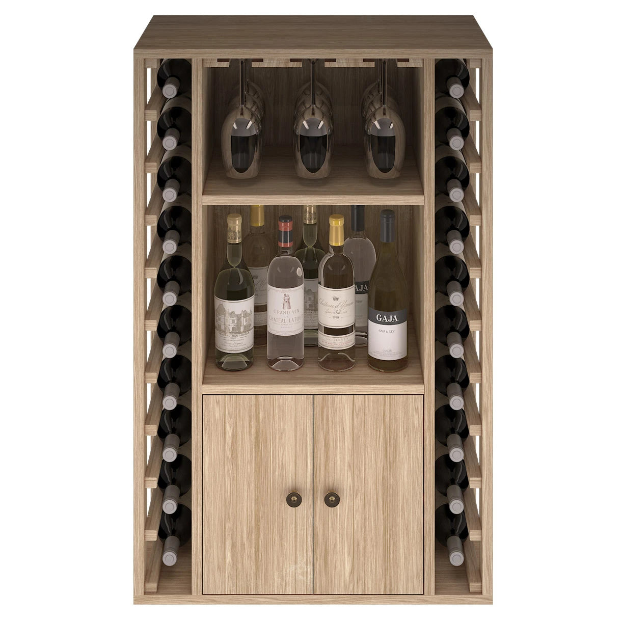 Oak wood wine rack for 20 bottles, Godello ER2521