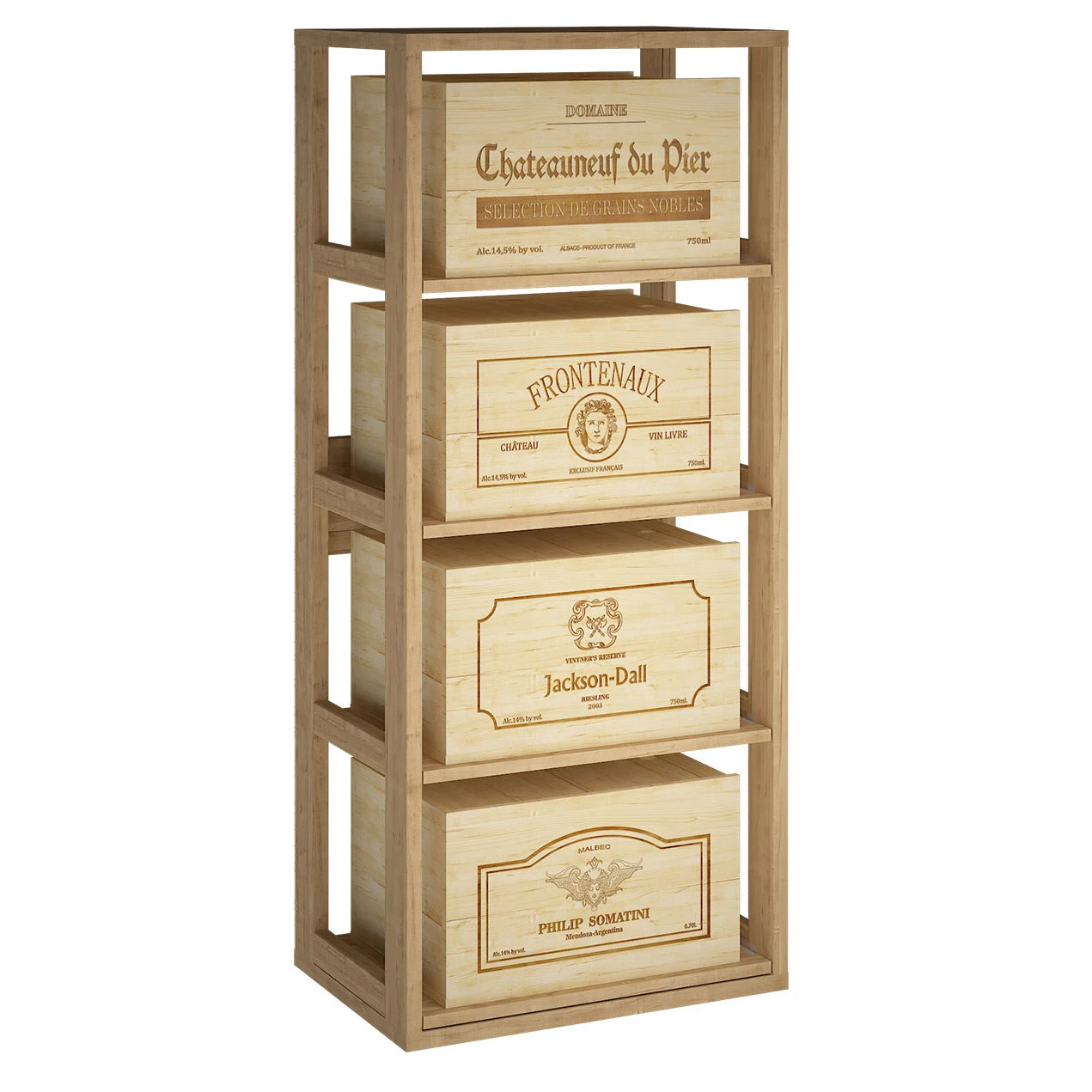 Pine wood wine rack for 24 bottles, Godello EX2558