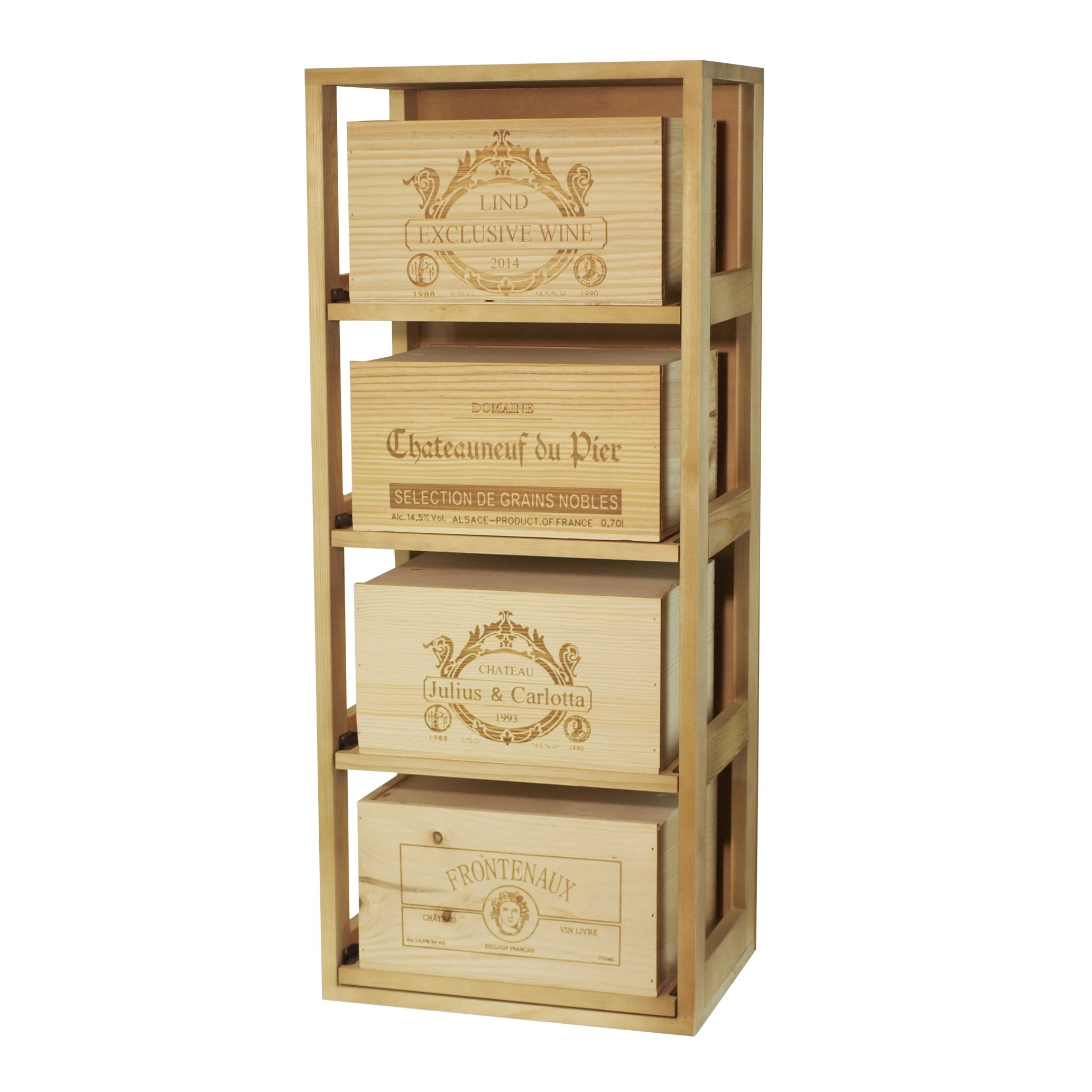 Pine wood wine rack for 24 bottles, Godello EX2558