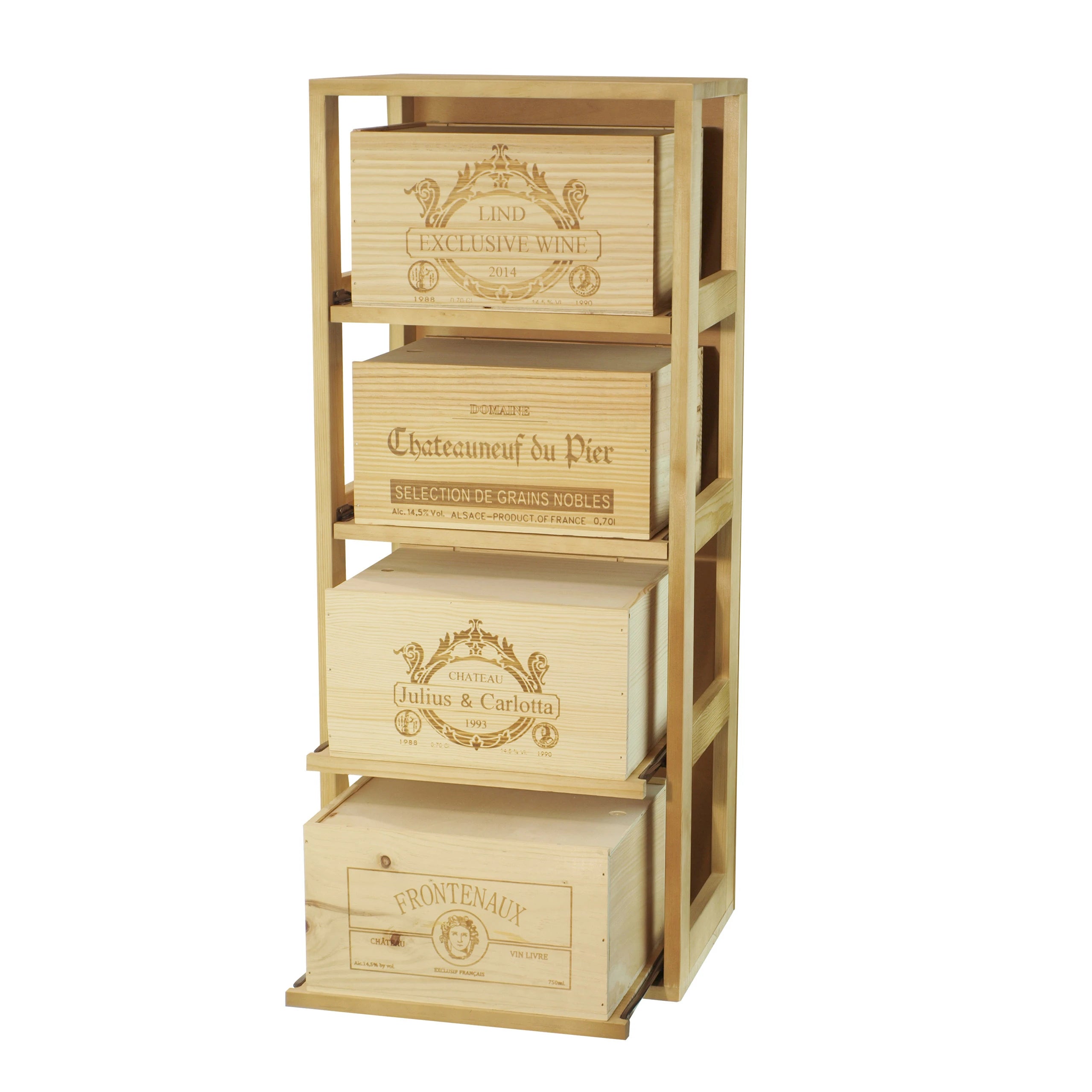Pine wood wine rack for 24 bottles, Godello EX2558