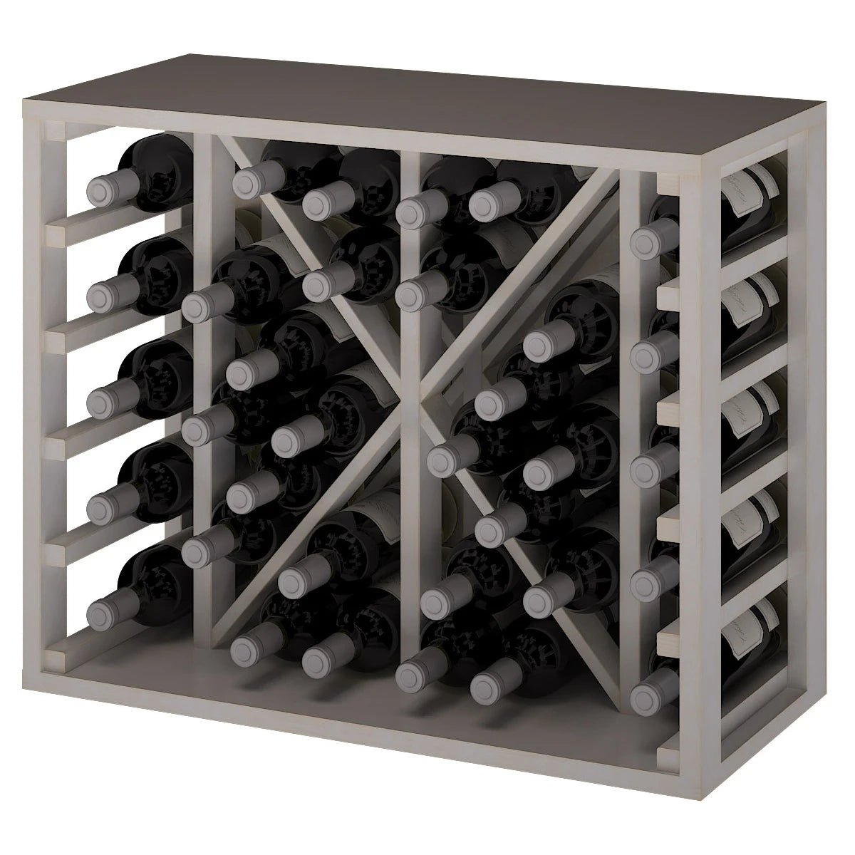 Pine wood wine rack for 34 bottles, Godello EW2531