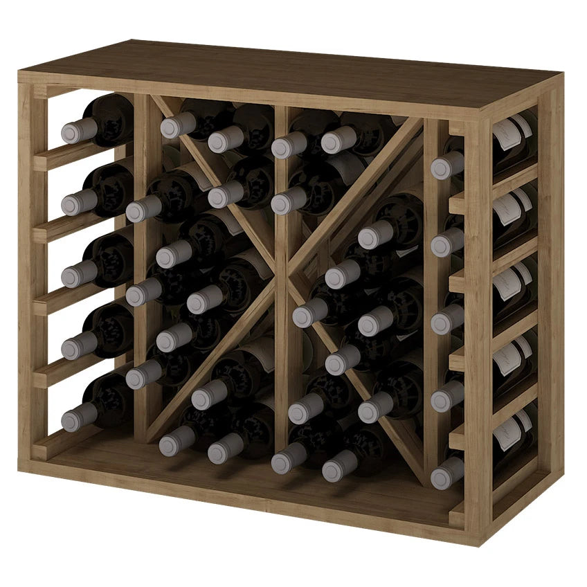 Pine wood wine rack for 34 bottles, Godello EX2531