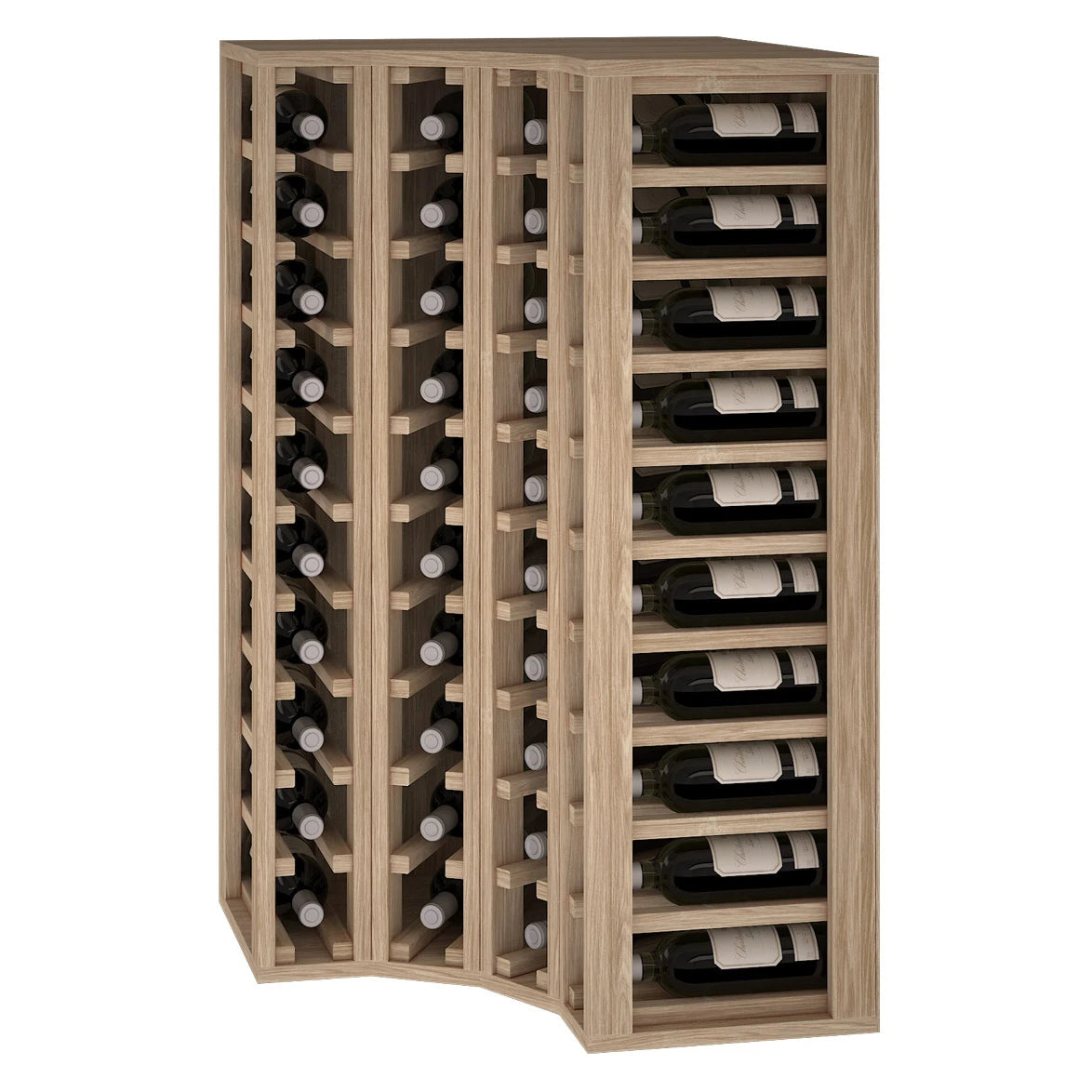 Oak corner wine rack for 40 bottles, Godello ER2030
