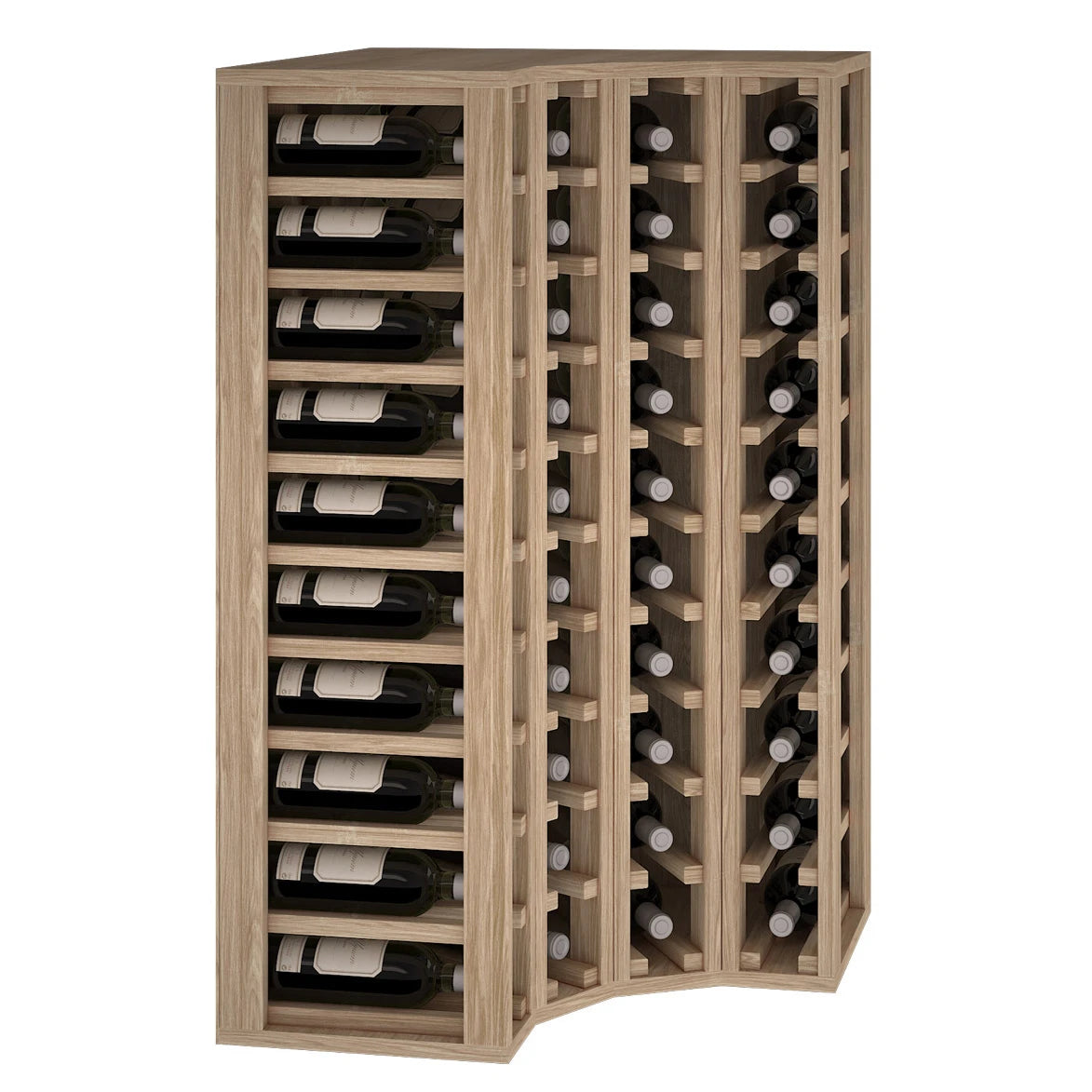 Oak corner wine rack for 40 bottles, Godello ER2030