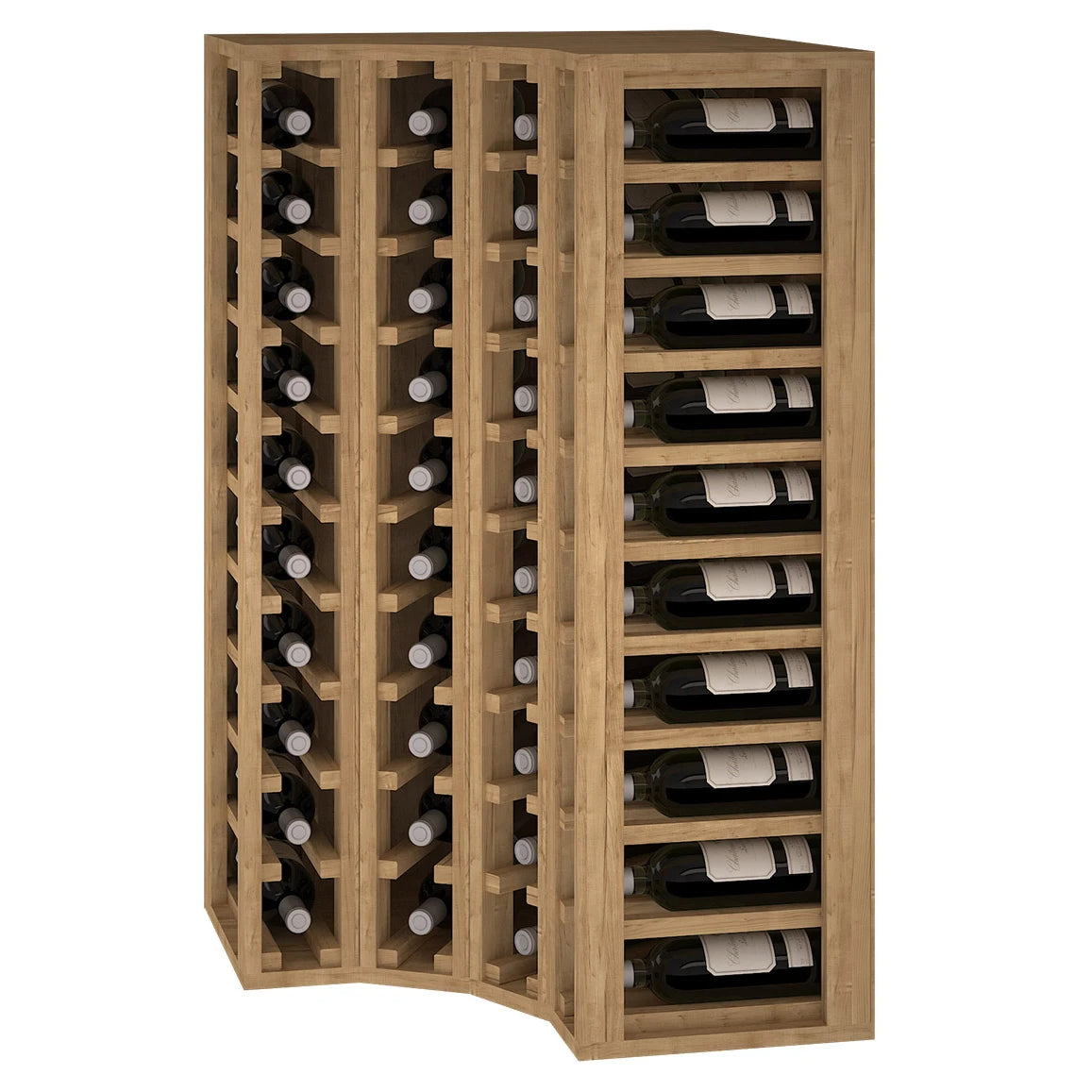 Botellero de madera de pino para rincón para 40 botellas, Godello EX2030