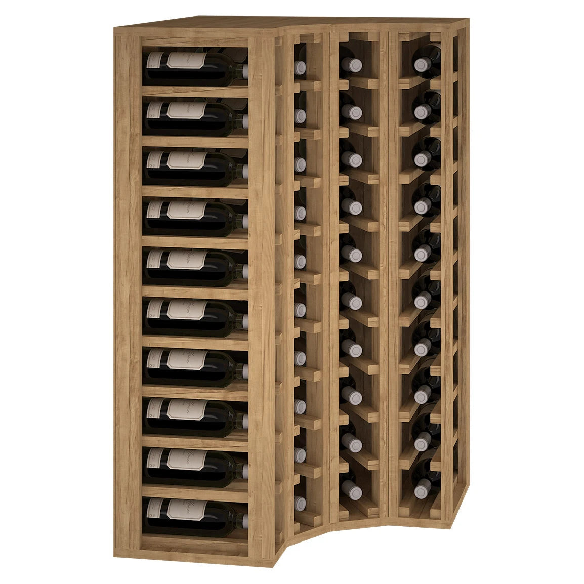 Botellero de madera de pino para rincón para 40 botellas, Godello EX2030