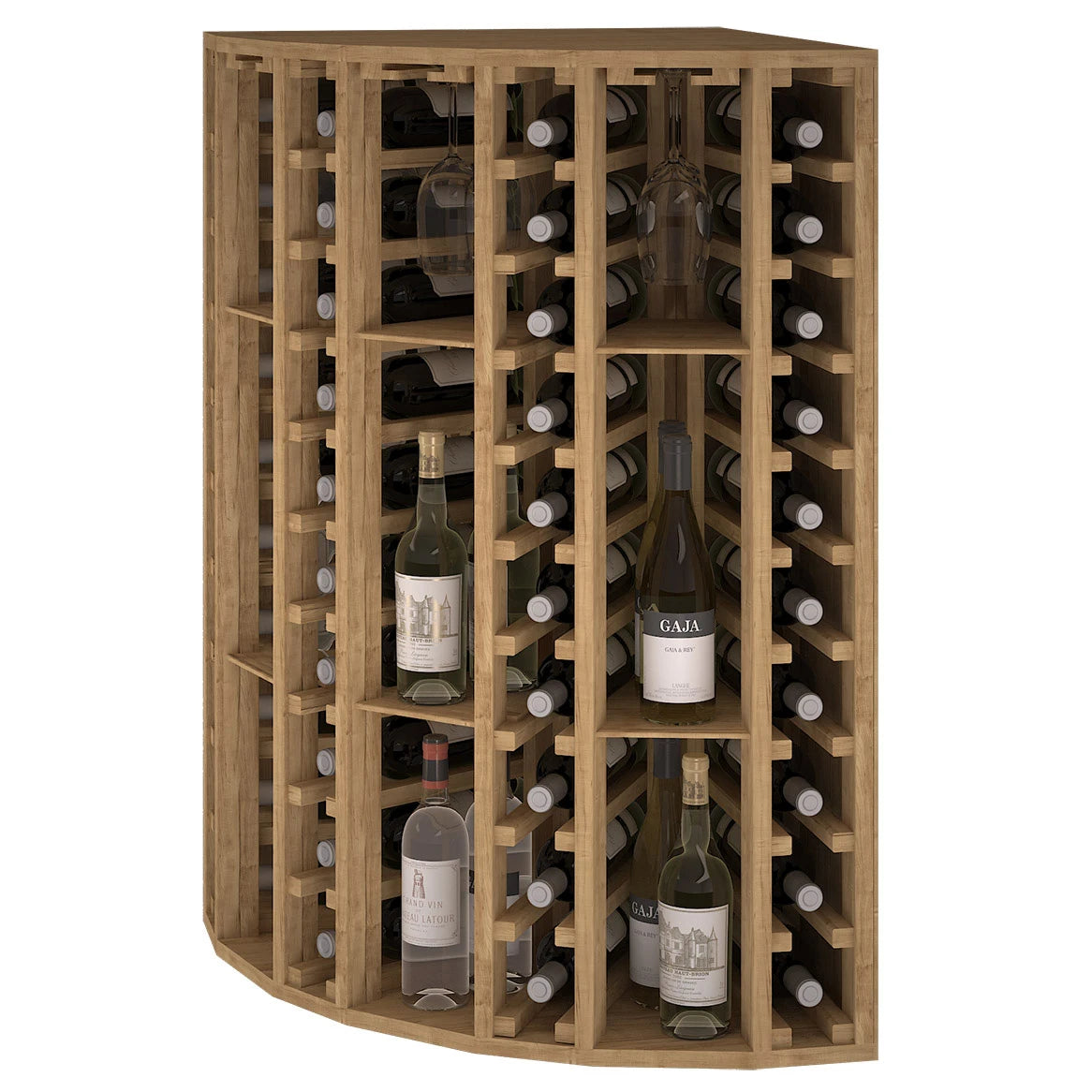 Botellero de madera de pino para rincón para 40 botellas, Godello EX2035