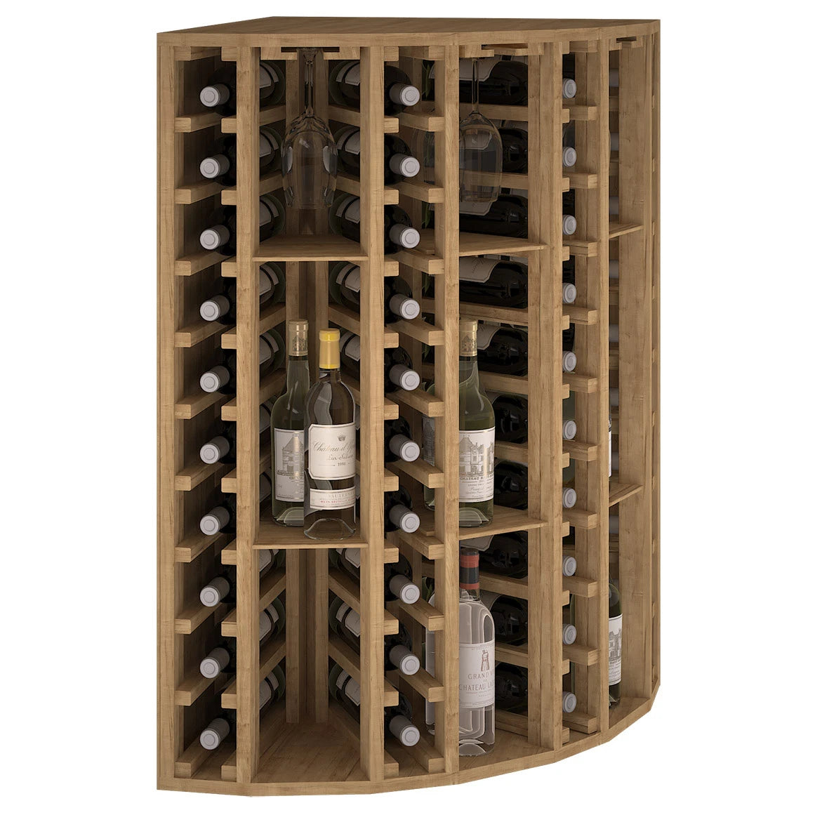 Botellero de madera de pino para rincón para 40 botellas, Godello EX2035