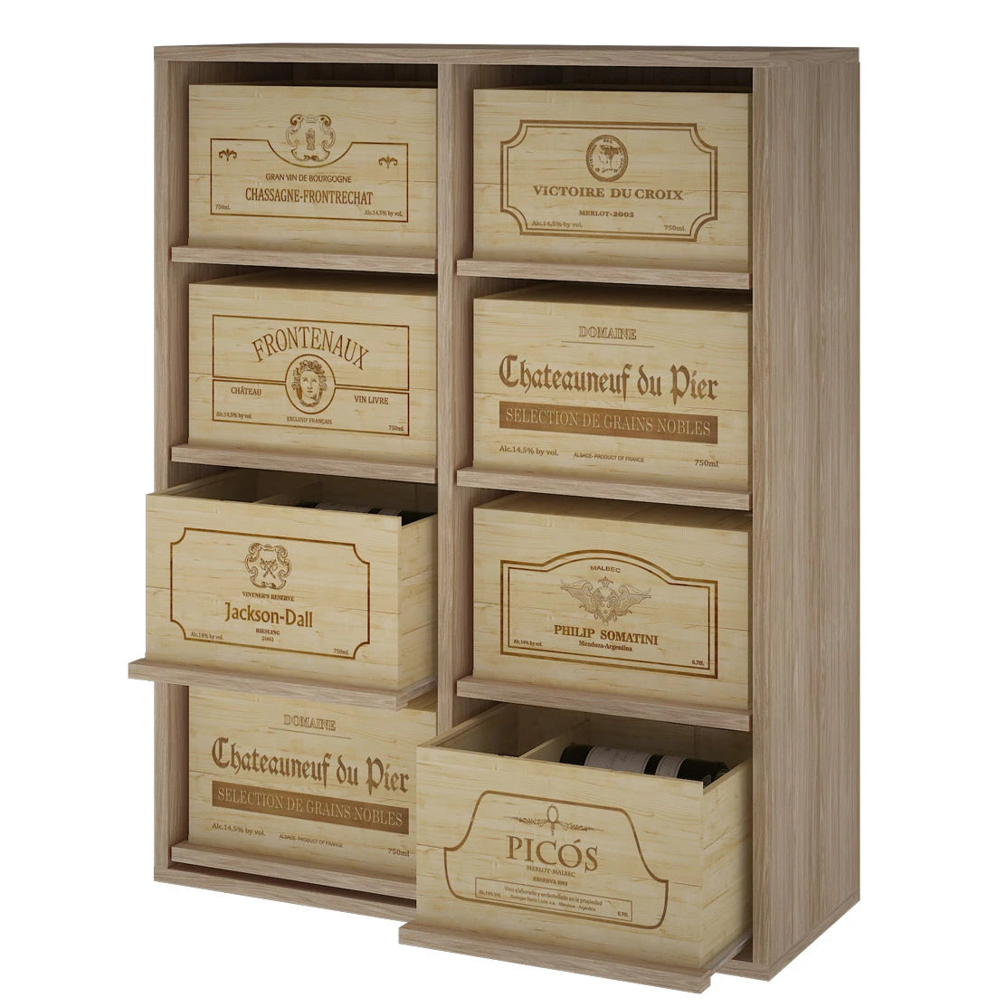 Oak wine rack for 48 bottles, Godello ER2541