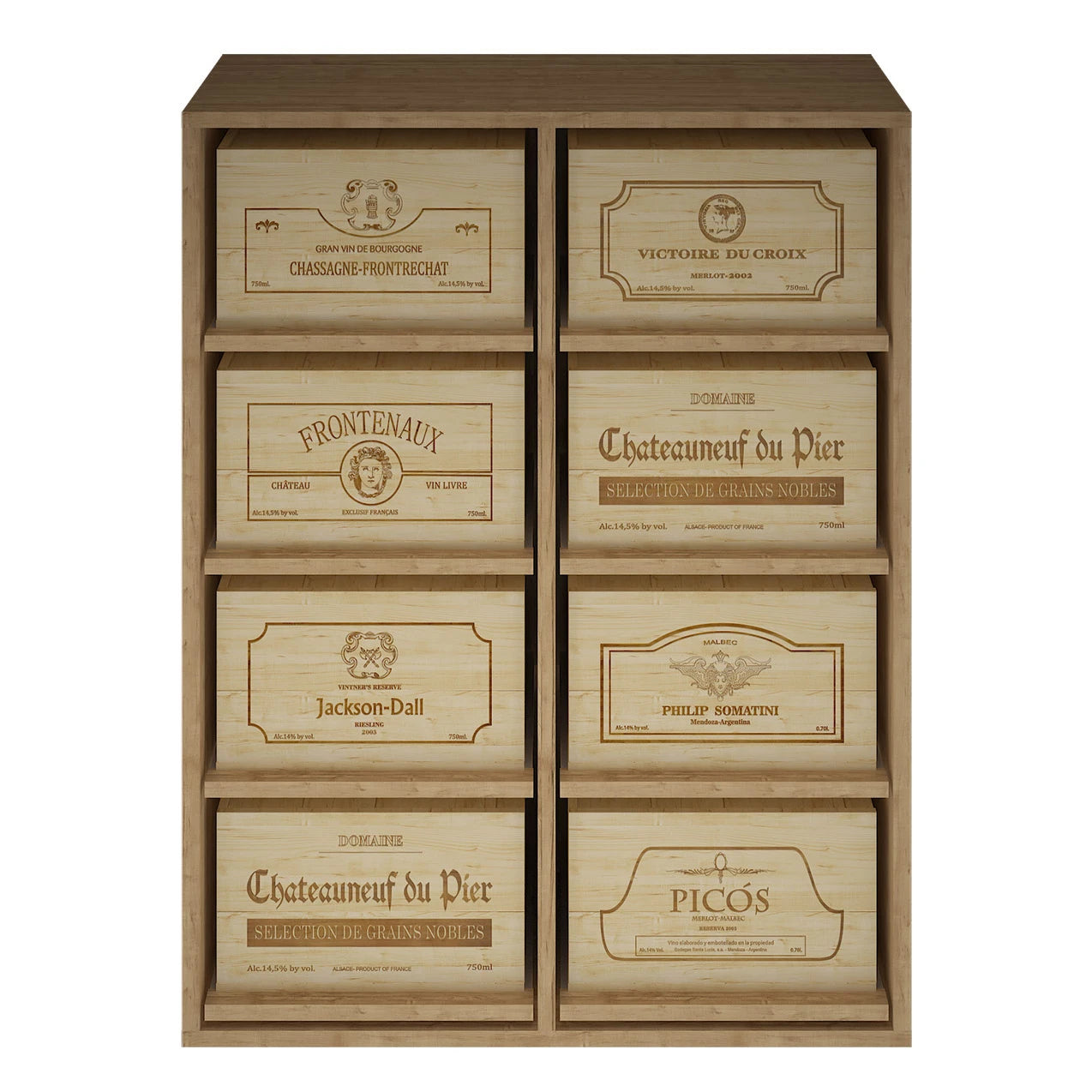 Botellero de madera de pino para 48 botellas, Godello EX2541