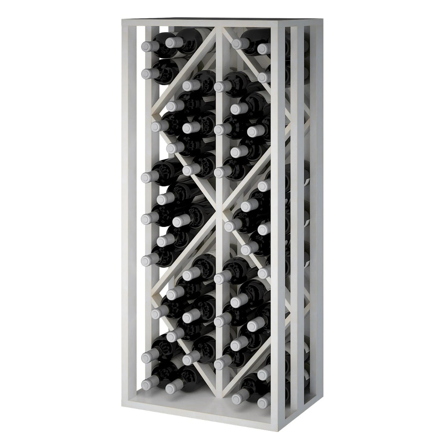 Botellero de madera de pino con rombos para 48 botellas, Godello EW2532