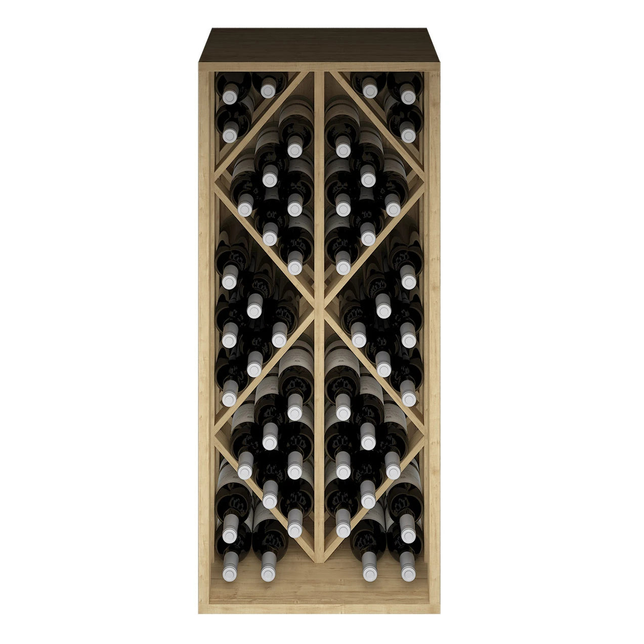 Botellero de madera de pino con rombos para 48 botellas, Godello EX2532