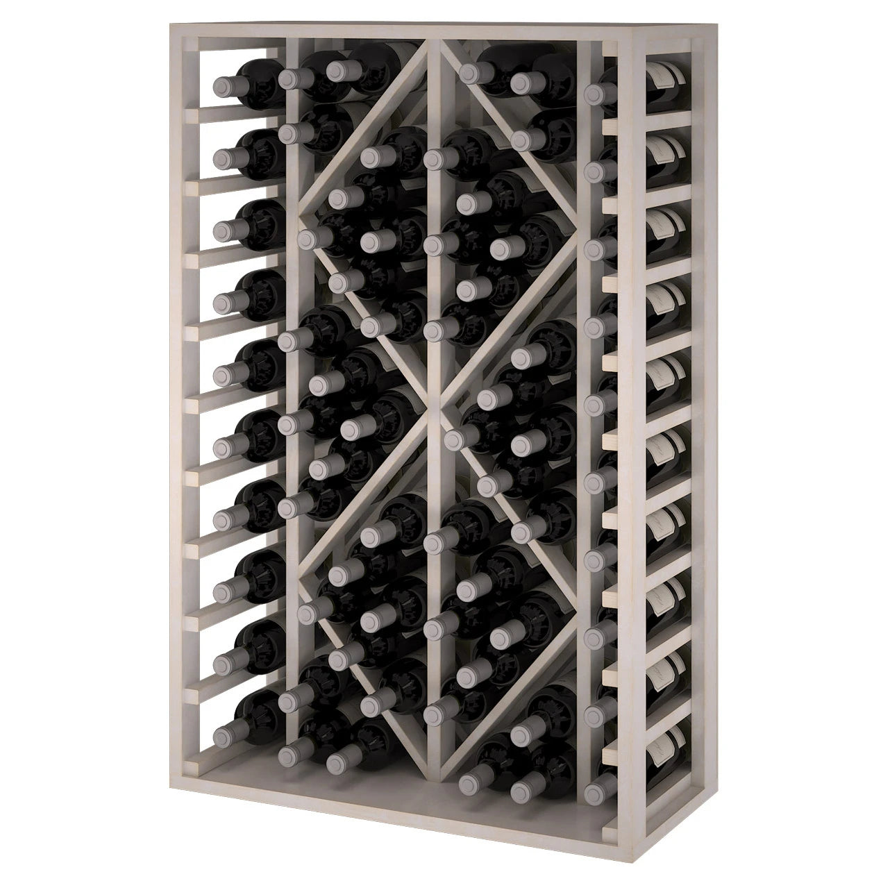 Godello EW2530 pine wood wine rack with diamond pattern for 68 bottles