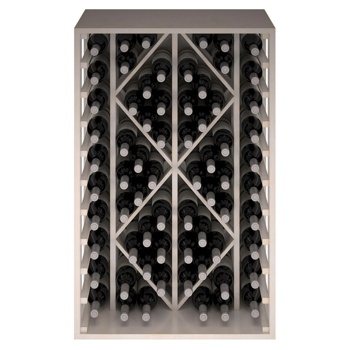 Godello EW2530 pine wood wine rack with diamond pattern for 68 bottles