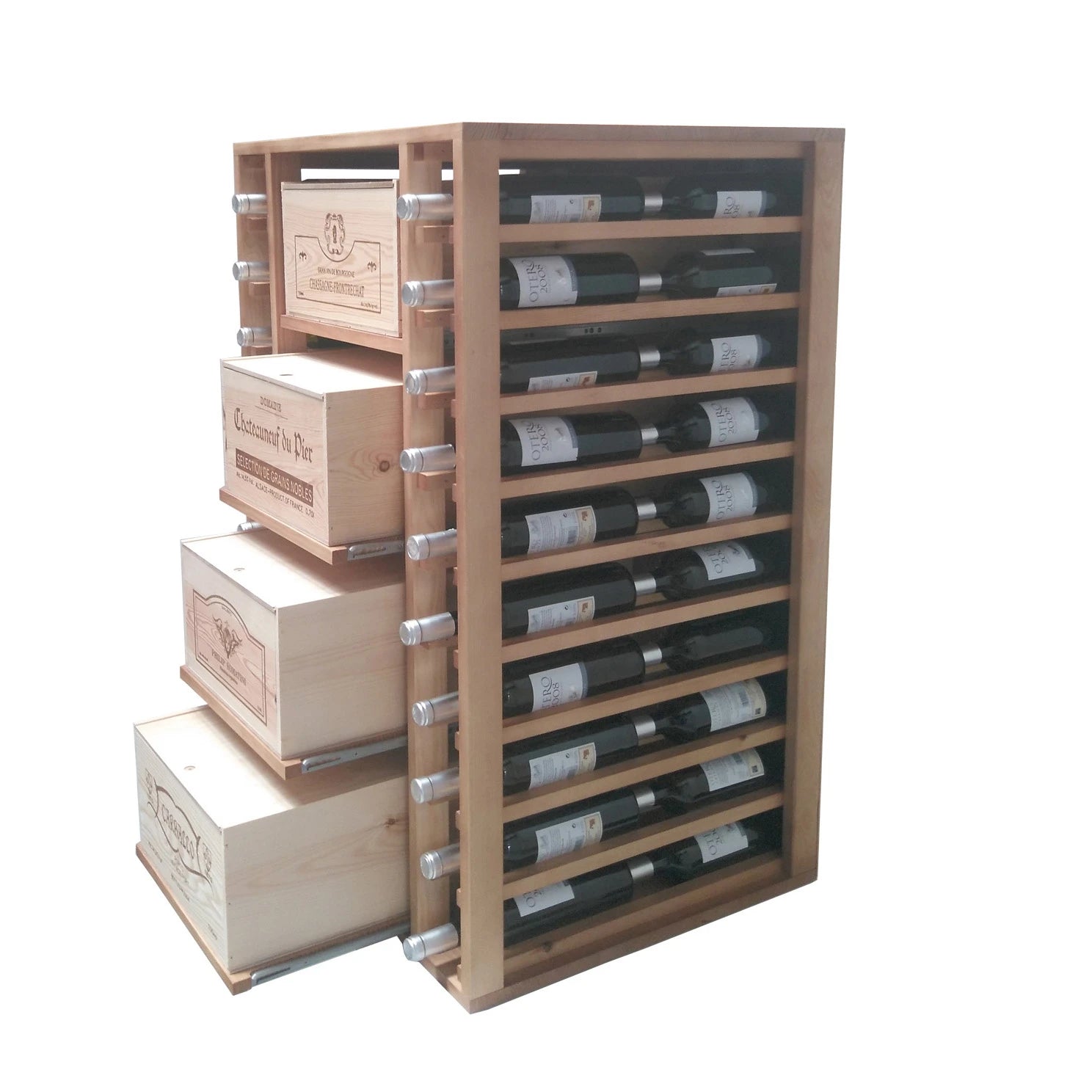 Pine wood wine rack for 88 bottles, Godello EX2546