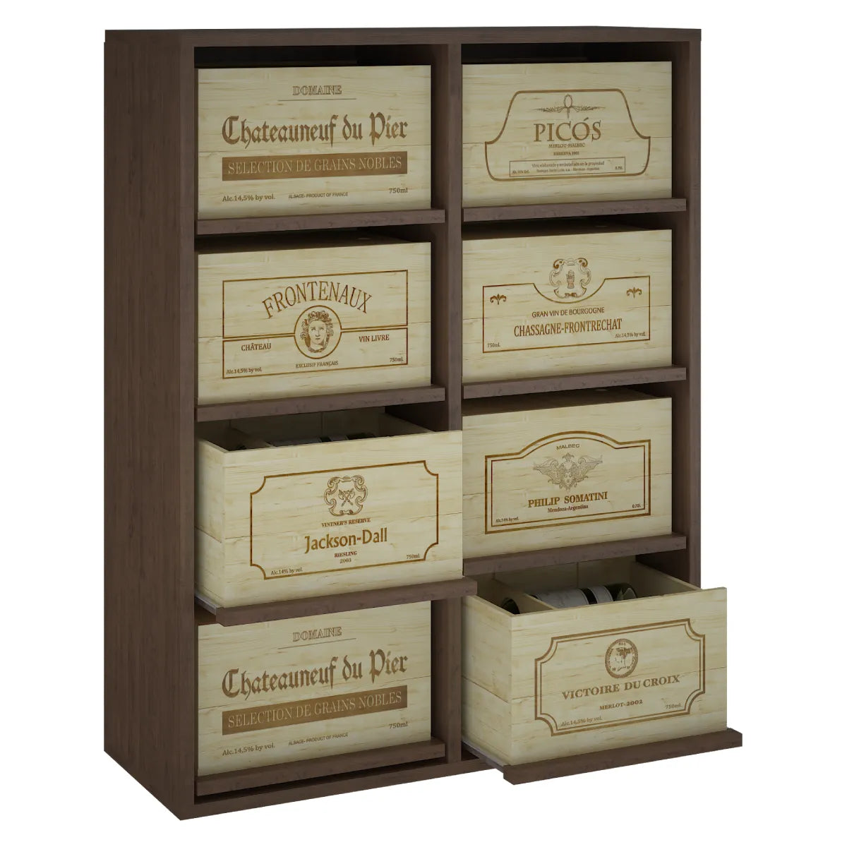 Wine rack for 8 cases of 6 bottles Expovinalia Arganza Godello 2541 — Dark pine — HX2541