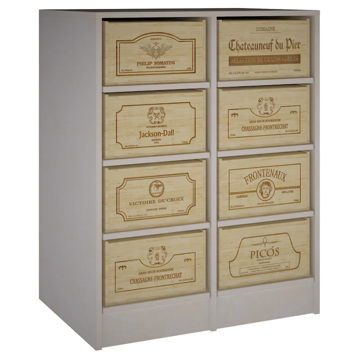 Wine rack for 8 cases of 12 bottles Expovinalia Arganza Godello 2545 — White pine — EW2545