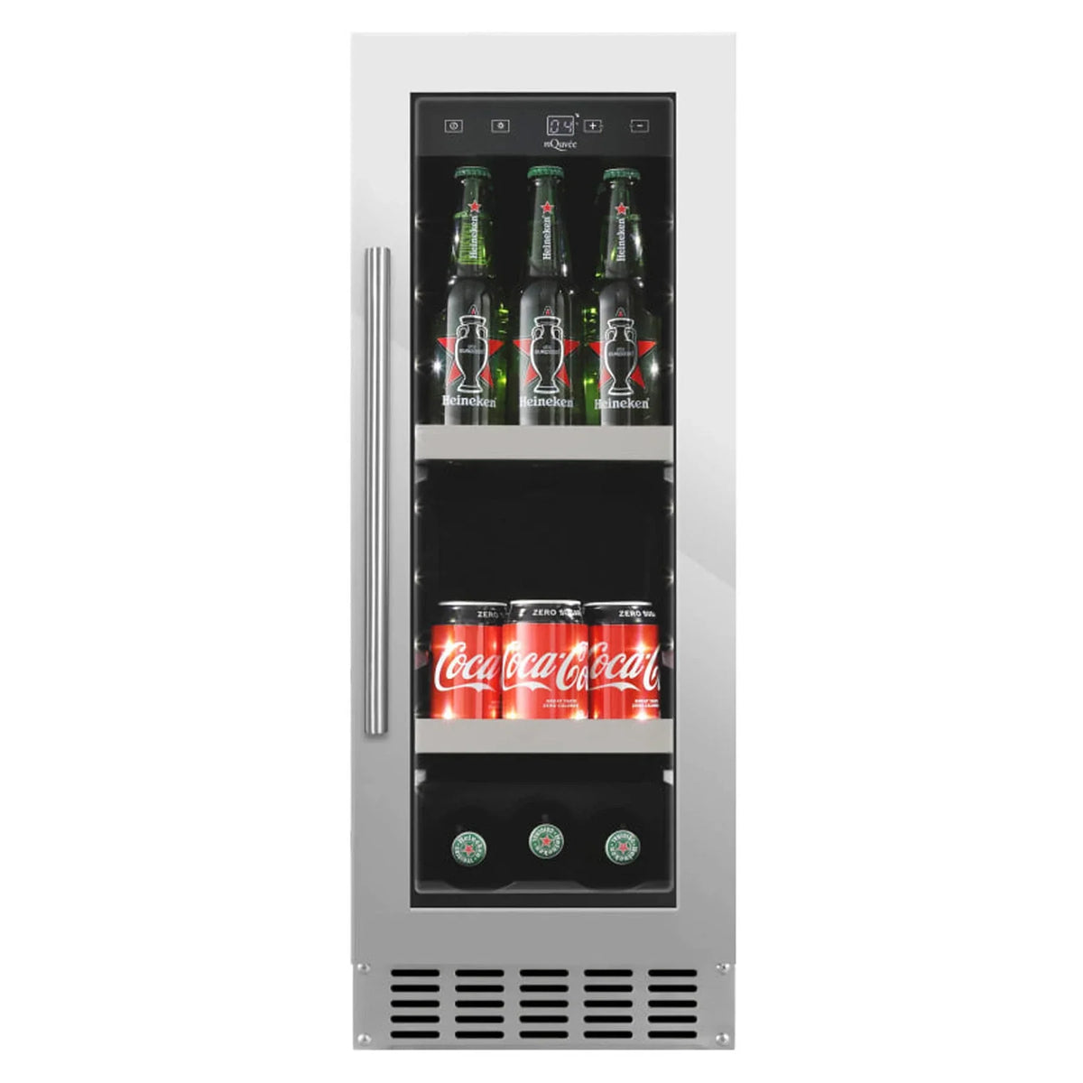 Nevera para cerveza mQuvée BeerServer 30 Stainless de 31 botellas, acabado en acero inoxidable, encastrable o libre