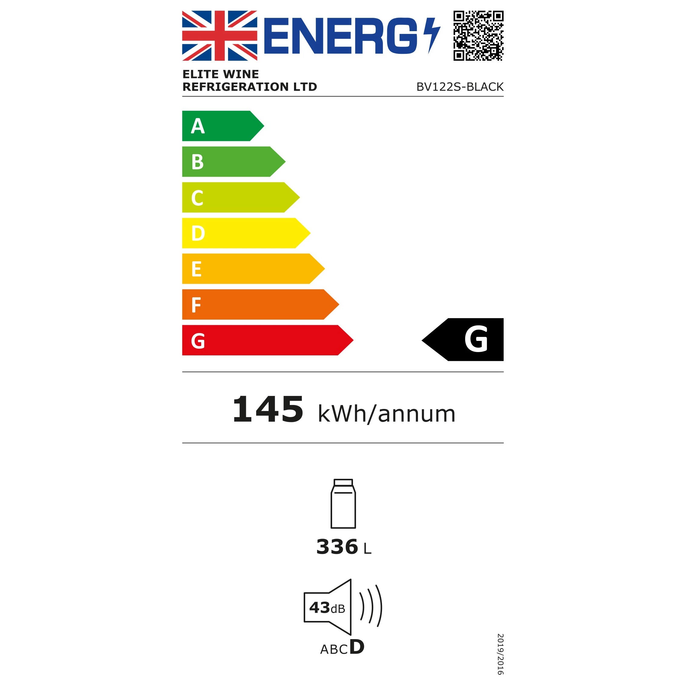 Vinoteca & Refrigerador de bebidas CELLA WBV122S Black