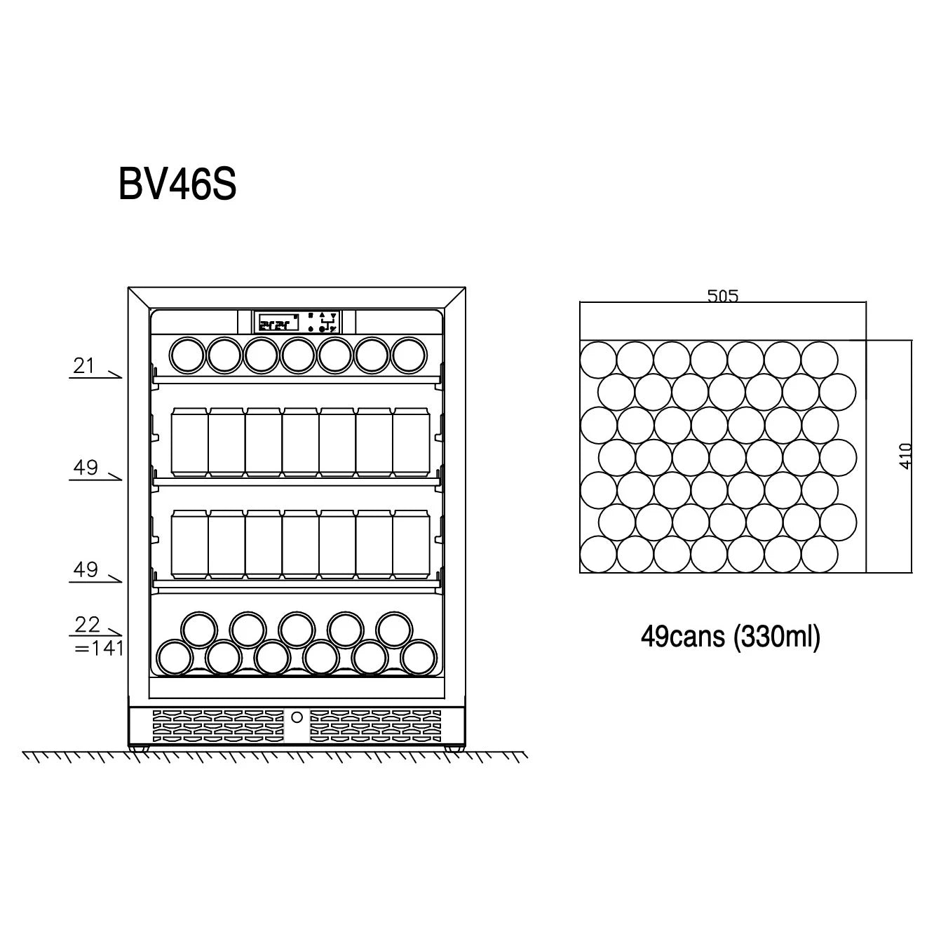 Refrigerador de bebidas CELLA BV46S Black