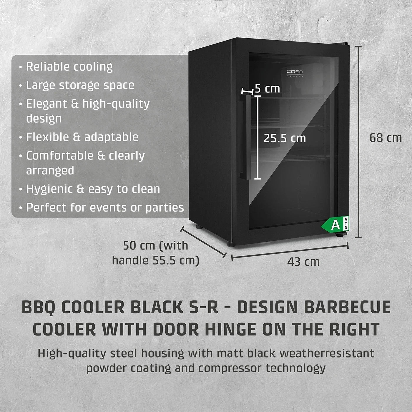 Refrigerador de bebidas Caso Barbecue Cooler Black S-R
