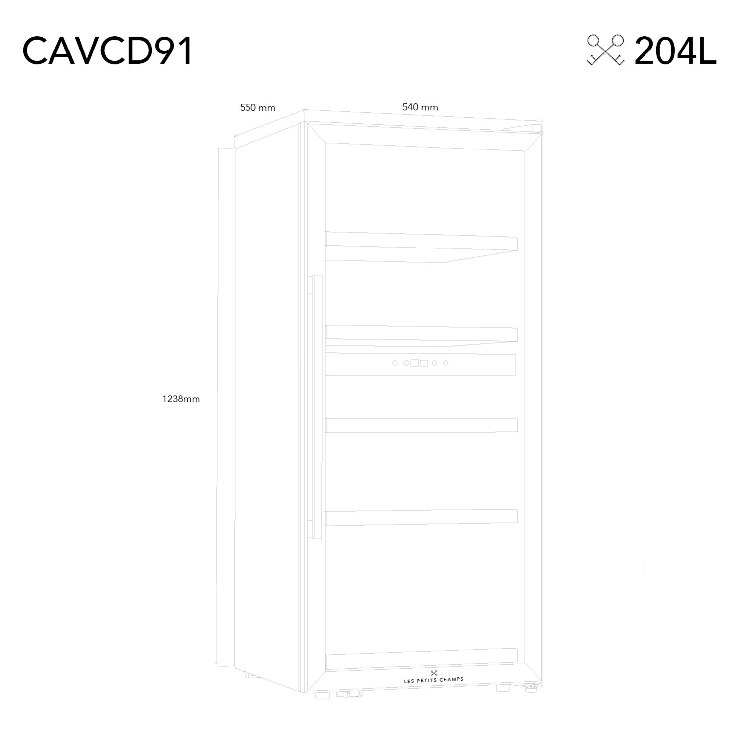 Wine Cooler 91 bottles Les Petits Champs CAVCD91 Dual-zone