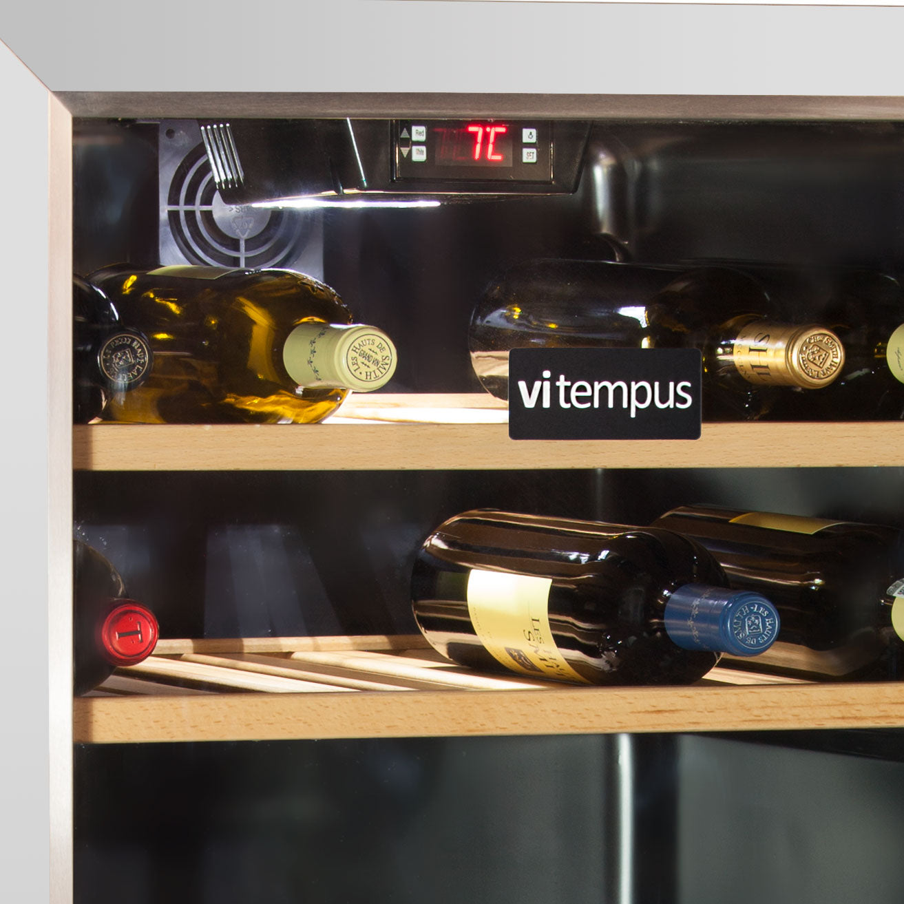 vinoteca 100 botellas vitempus vi100 inox detalle