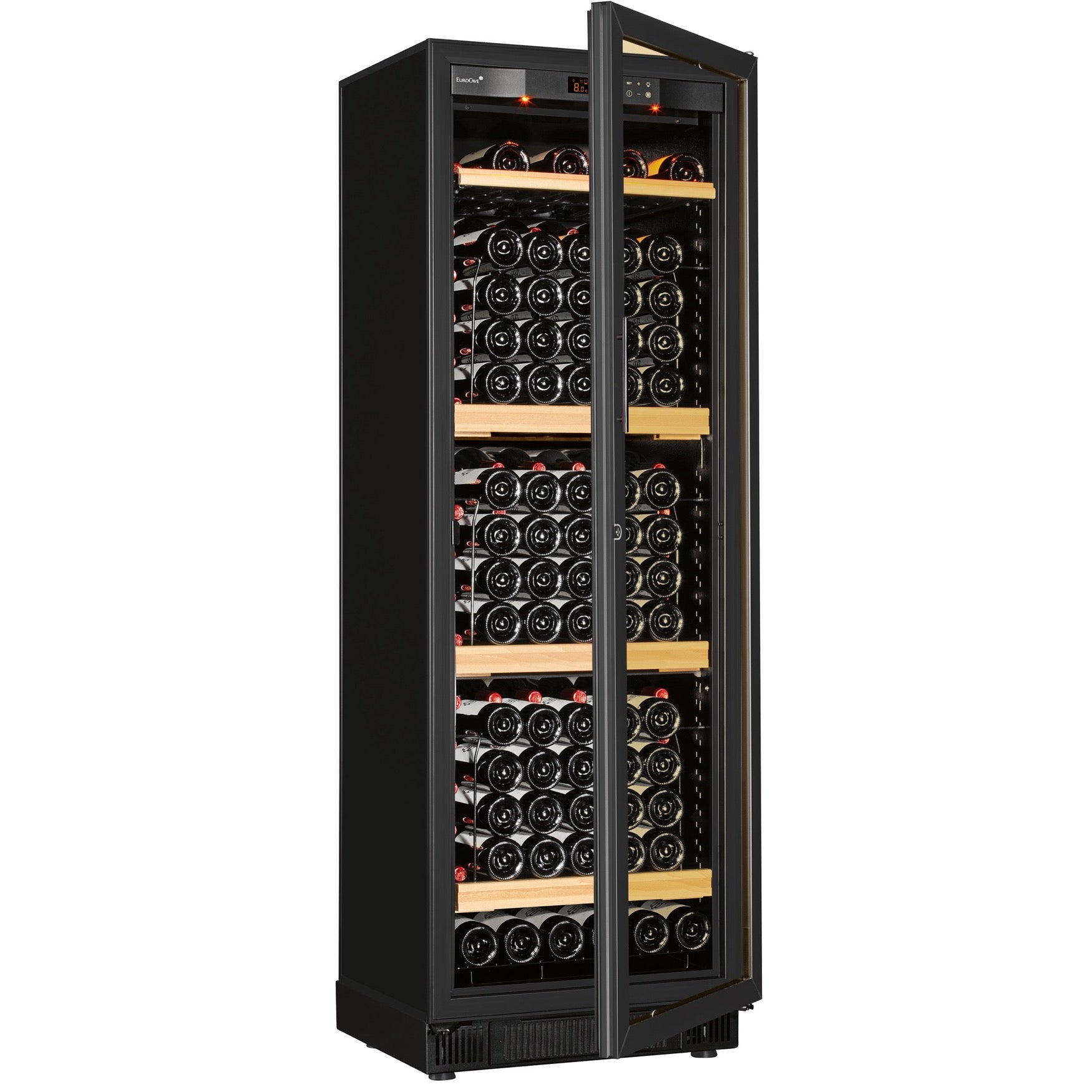 Vinoteca 110 botellas EuroCave Compact LV13 Multitemperatura Glass lateral llena