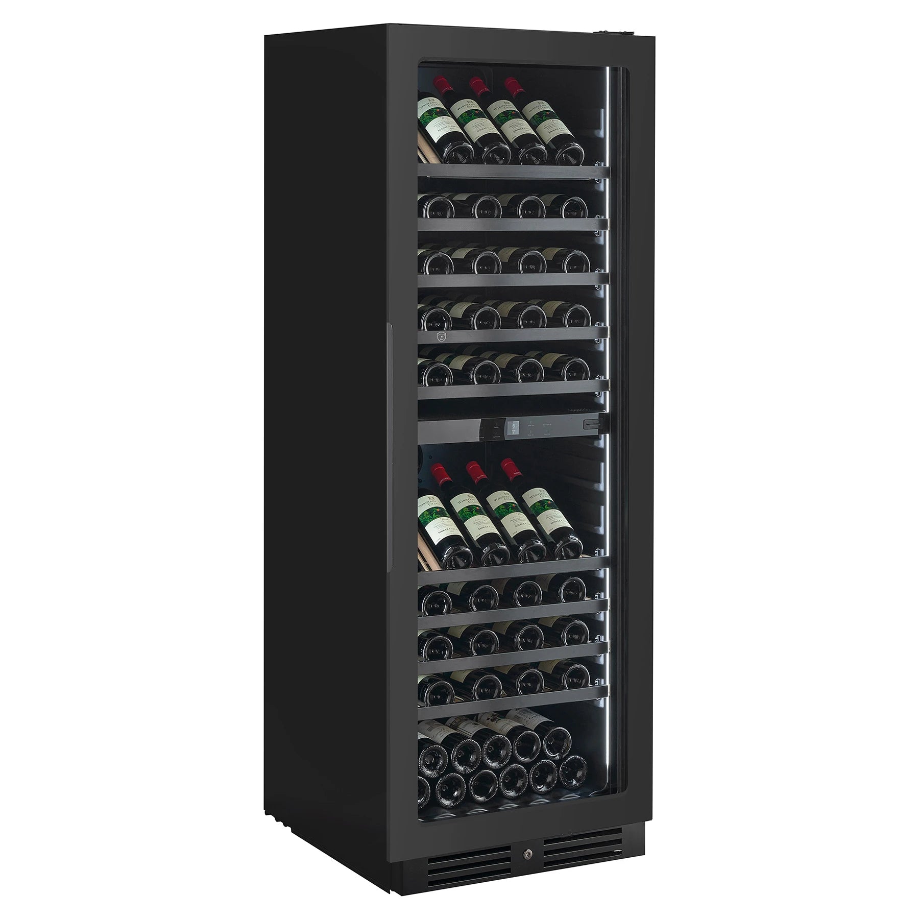 Vinoteca Nestor M Wine NWX2113FN2 de 113 botellas con puerta de cristal negro y doble zona