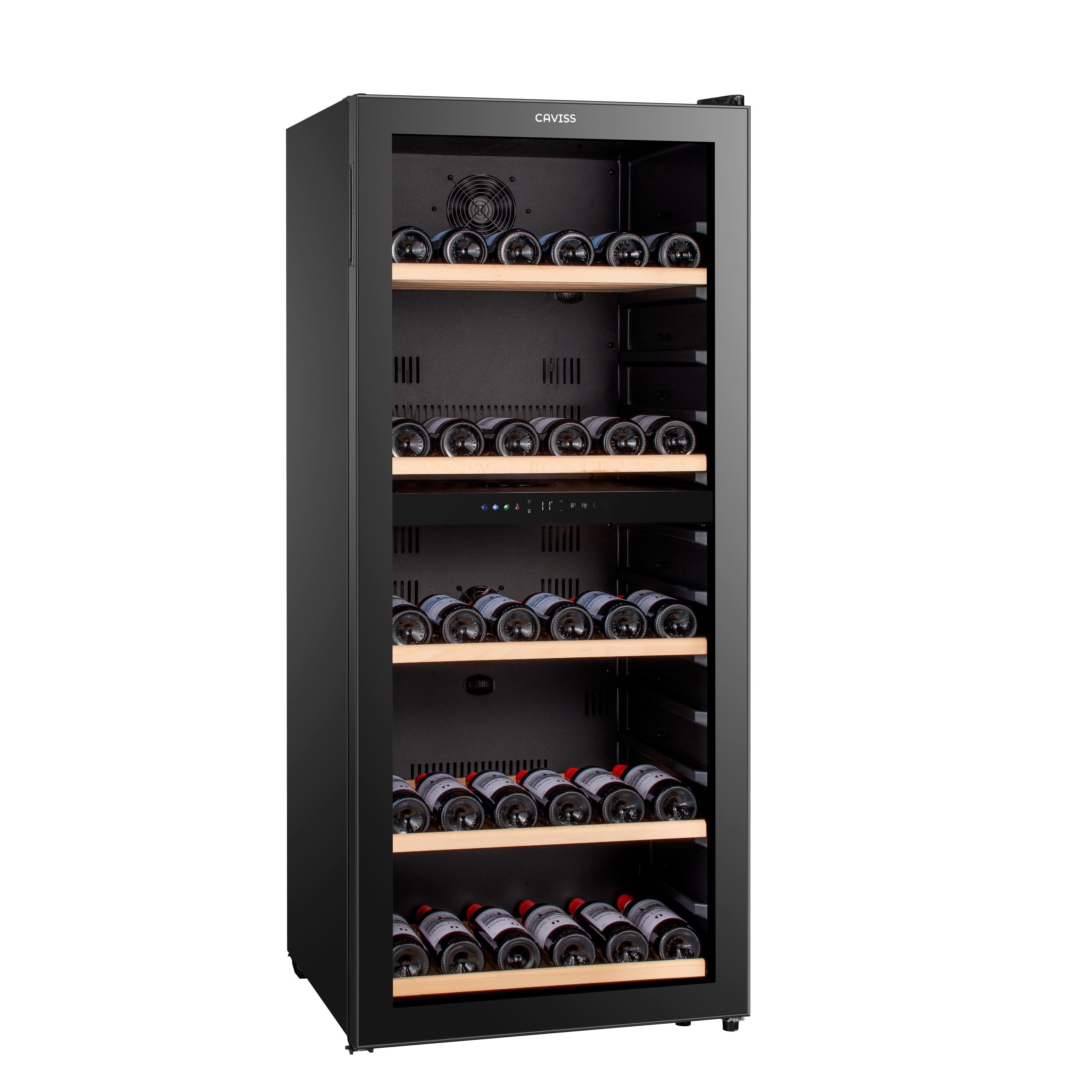 Vinoteca doble zona 120 botellas Caviss C2120CBEG lateral cerrada
