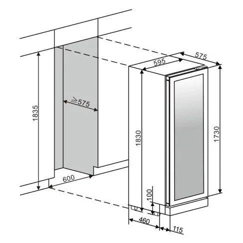 mQuvée WineCave 187 Anthracite Black Label View con capacidad para 120 botellas