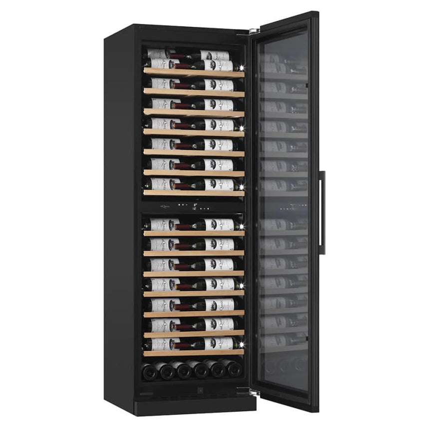 mQuvée WineCave 187 Anthracite Black con estantes Label View para etiquetas