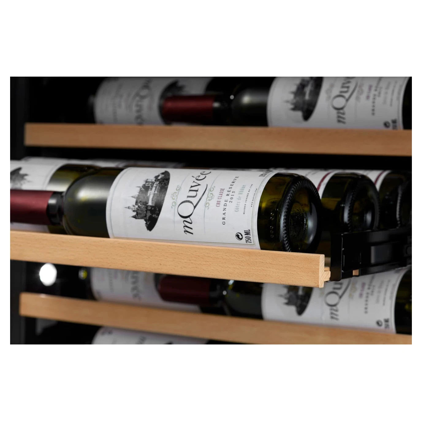 Vinoteca mQuvée WineCave 187 Label View con puerta negra y cristal anti-UV