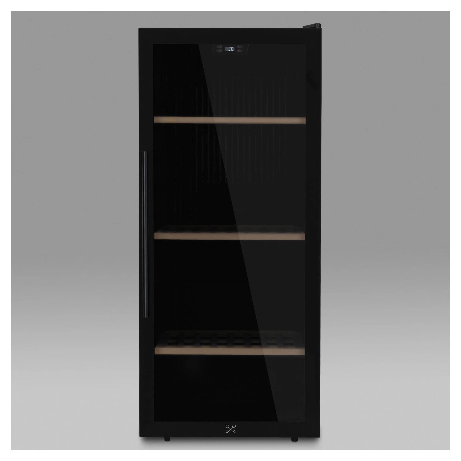 Vista frontal de la vinoteca negra Les Petits Champs CAVCB122 Black