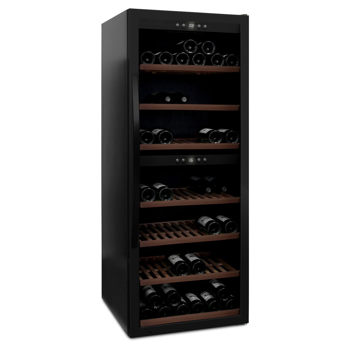 Wine Cooler 126 bottles mQuvée WineExpert 126 Fullglass Black Dual-zone