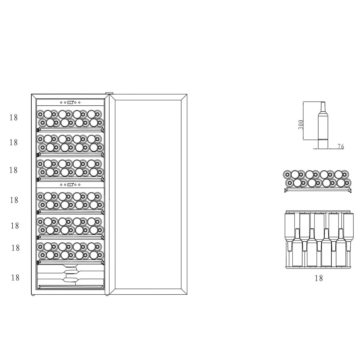 Wine Cooler 126 bottles mQuvée WineExpert 126 Stainless Dual-zone