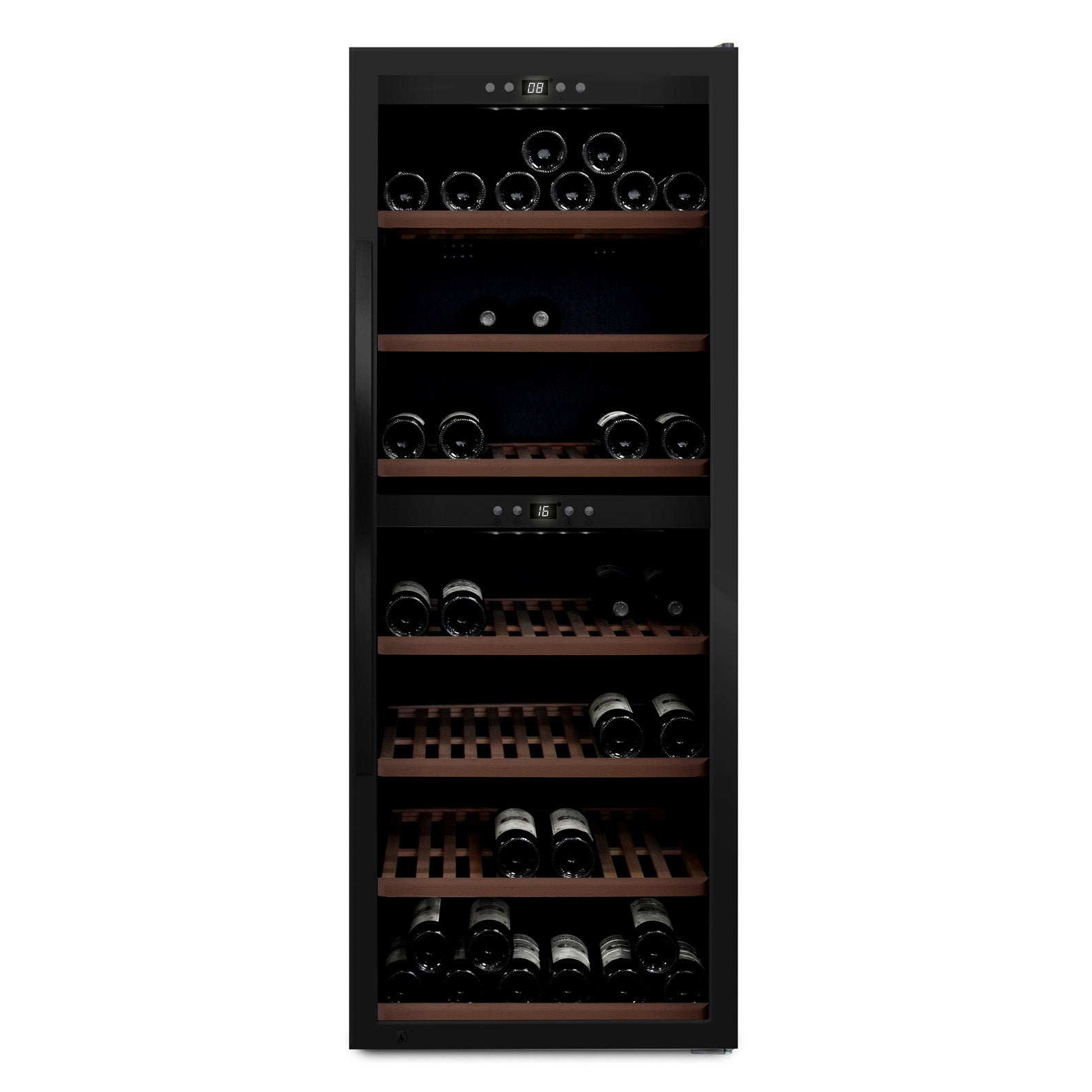 Wine Cooler 126 bottles mQuvée WineExpert 126 Fullglass Black Dual-zone