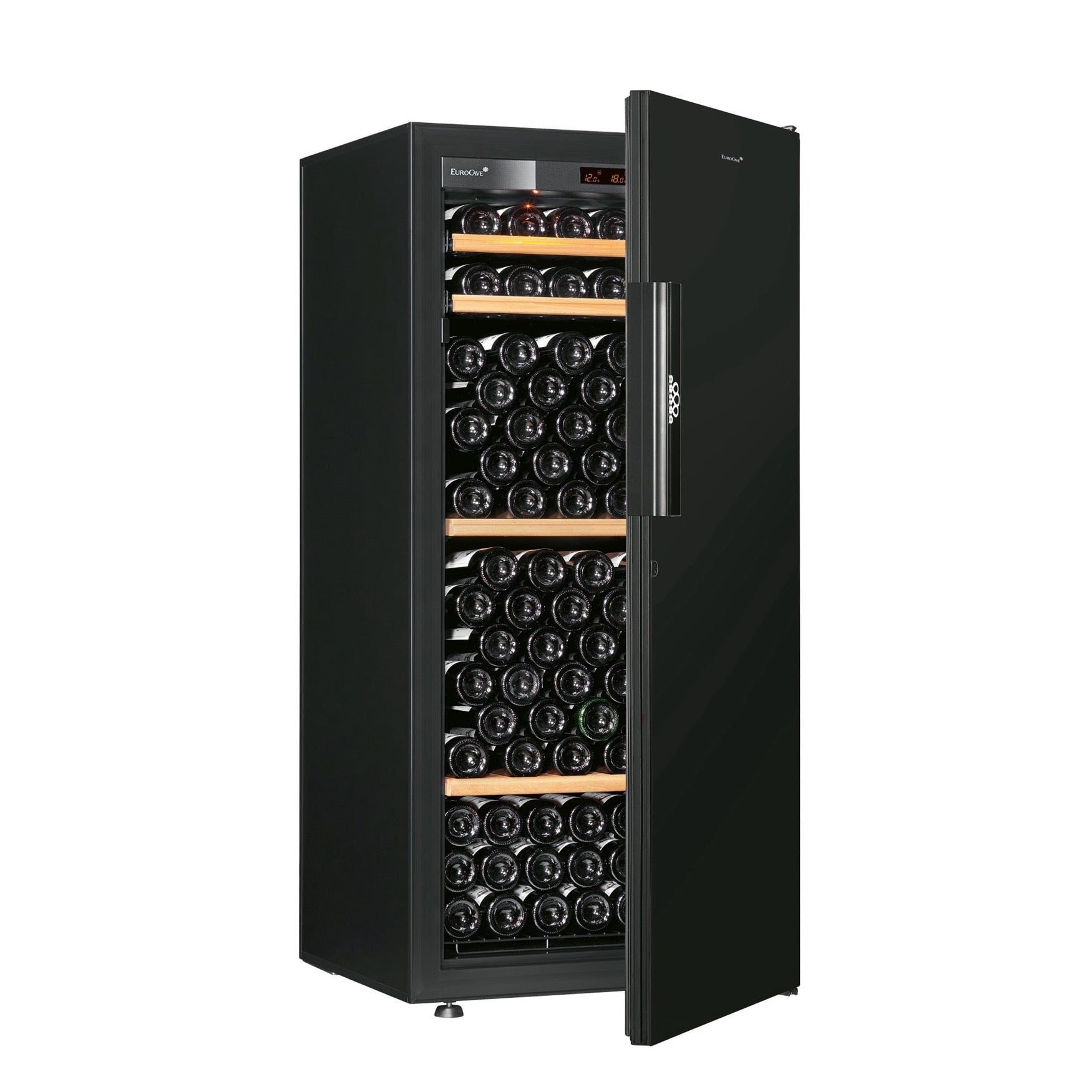 Vinoteca 141 botellas EuroCave Pure MBP10 Multitemperatura Black Piano lateral