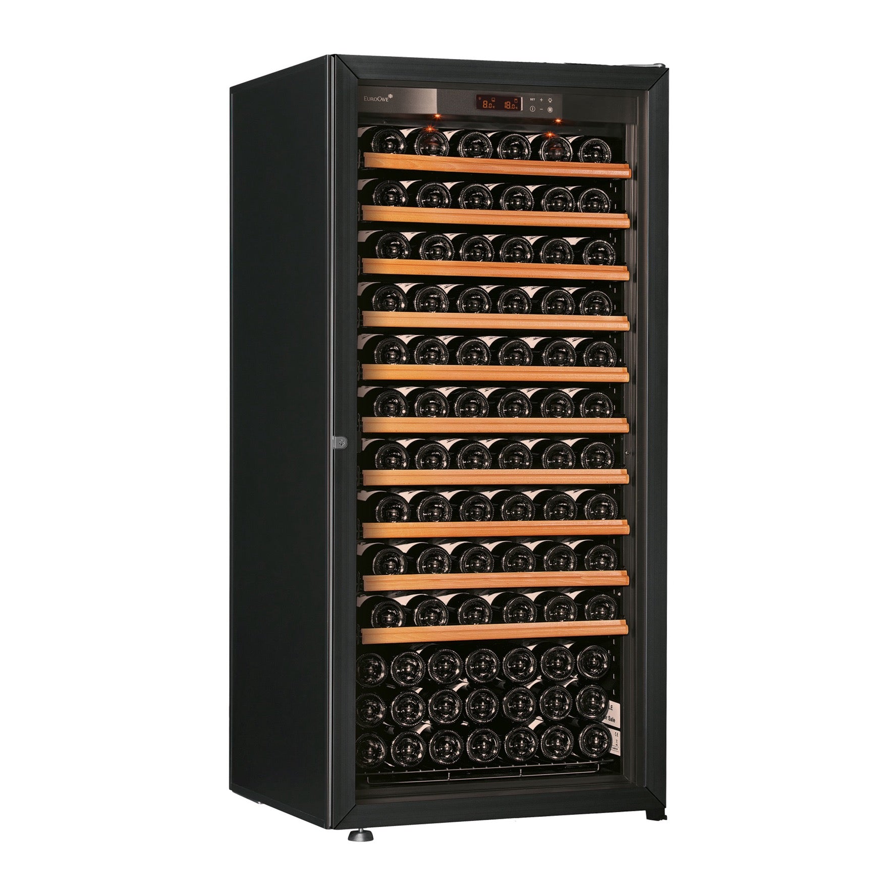 Vinoteca 141 botellas EuroCave Pure MV10 Multitemperatura Glass bandejas llena