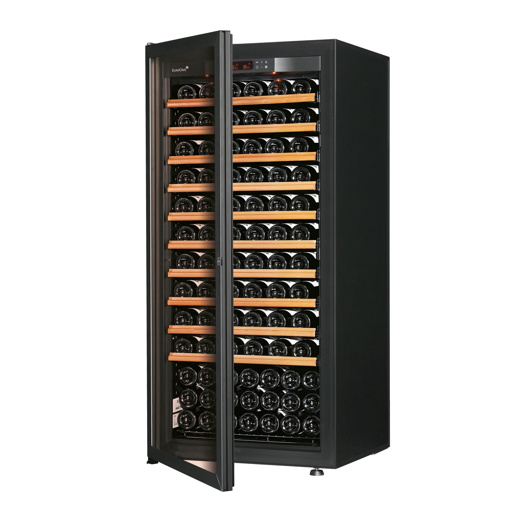Vinoteca 141 botellas EuroCave Pure MV10 Multitemperatura Glass lateral llena