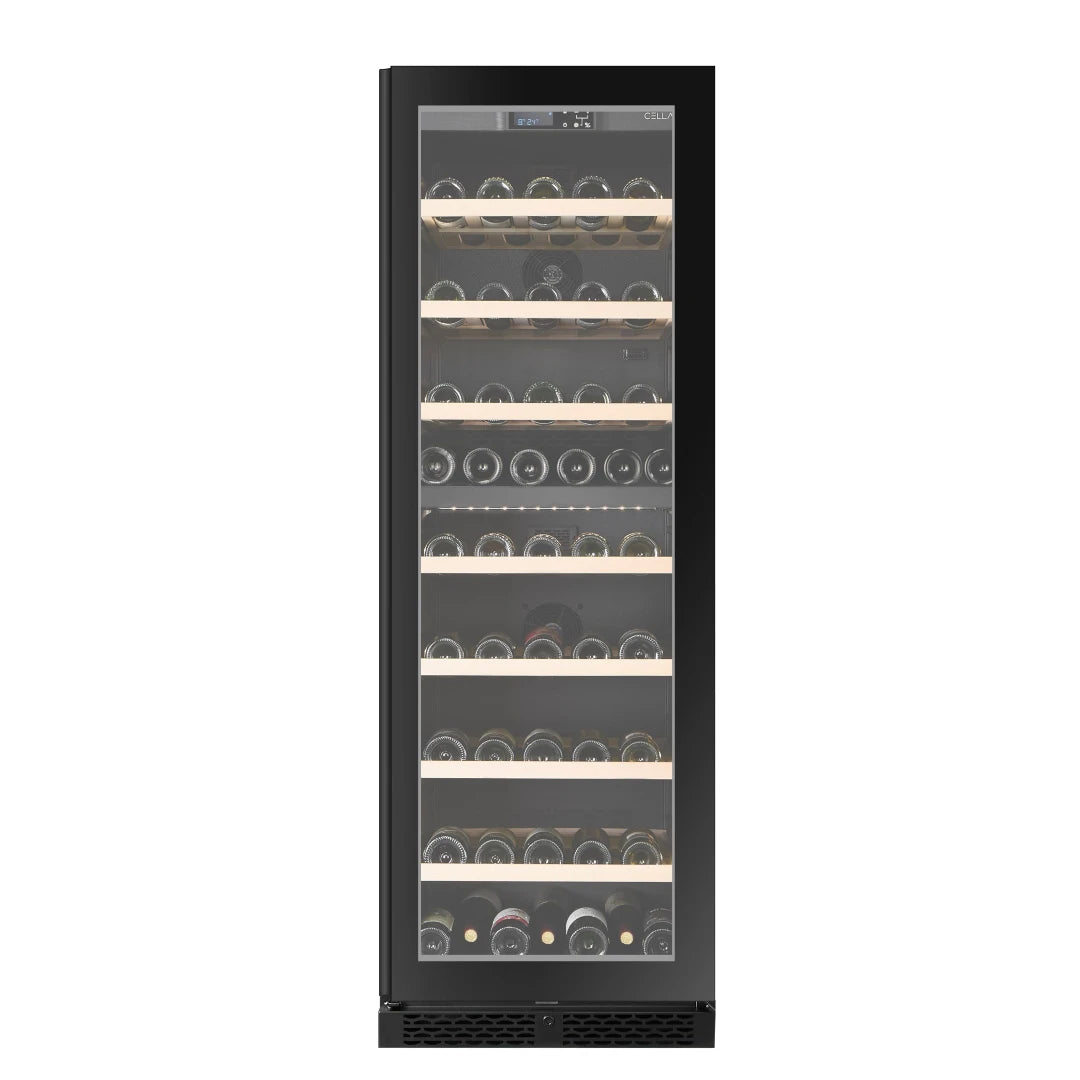 Wine Cooler 154 bottles CELLA W154D Black Dual-zone
