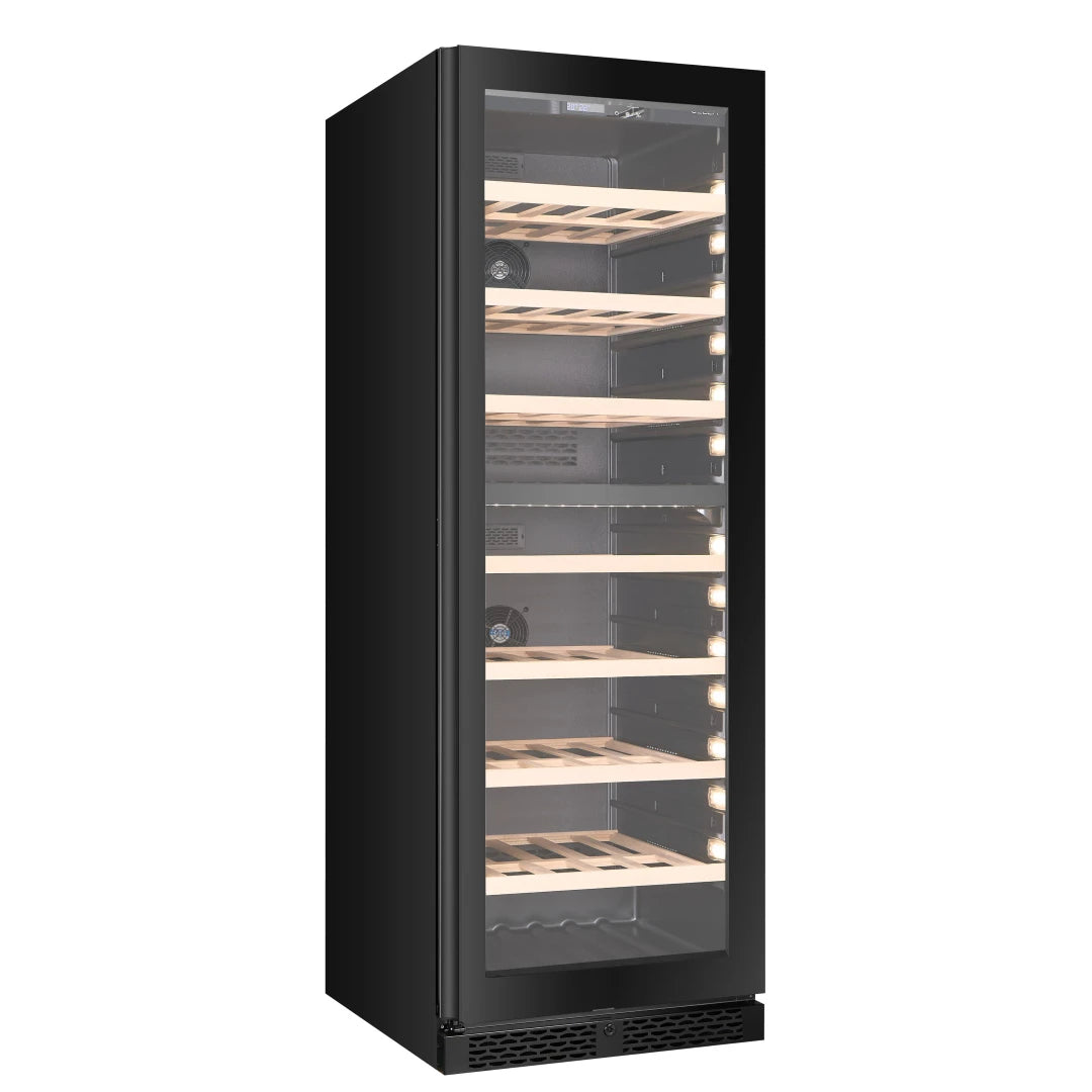 Wine Cooler 154 bottles CELLA W154D Black Dual-zone