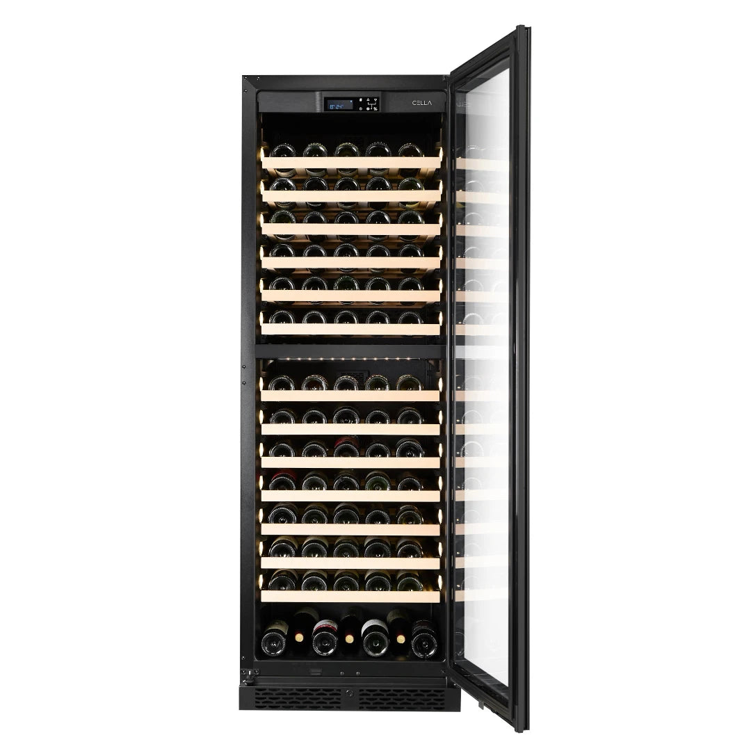Wine Cooler 154 bottles CELLA FWS154D Black Dual-zone