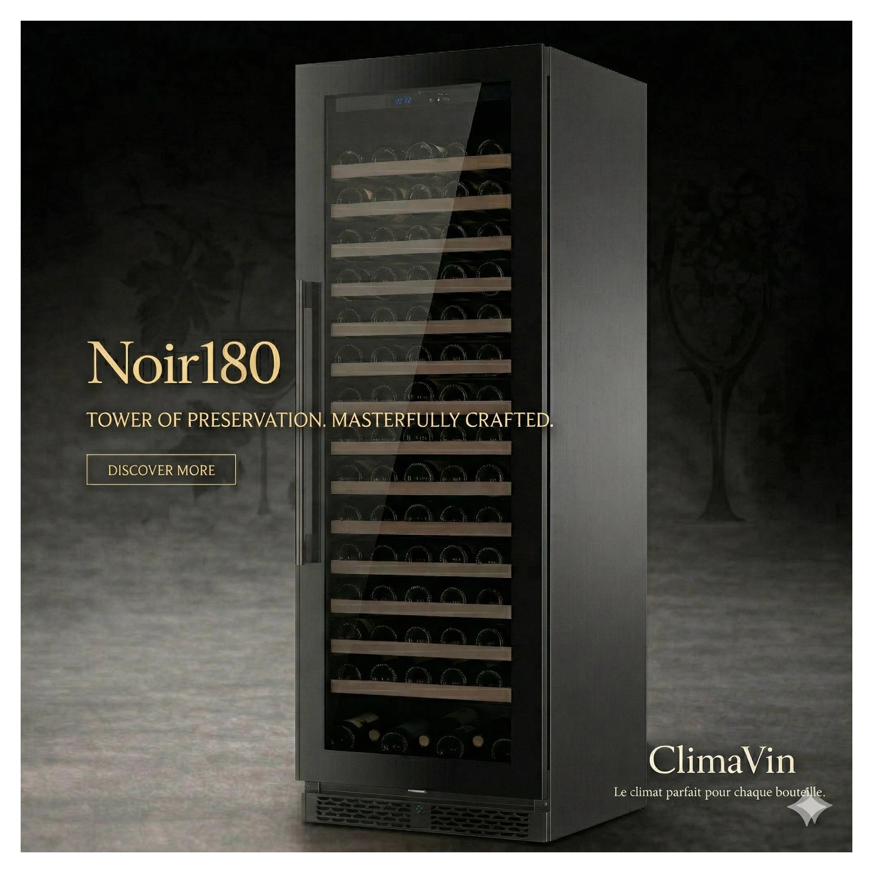 Wine Cooler 155 bottles ClimaVin Noir180