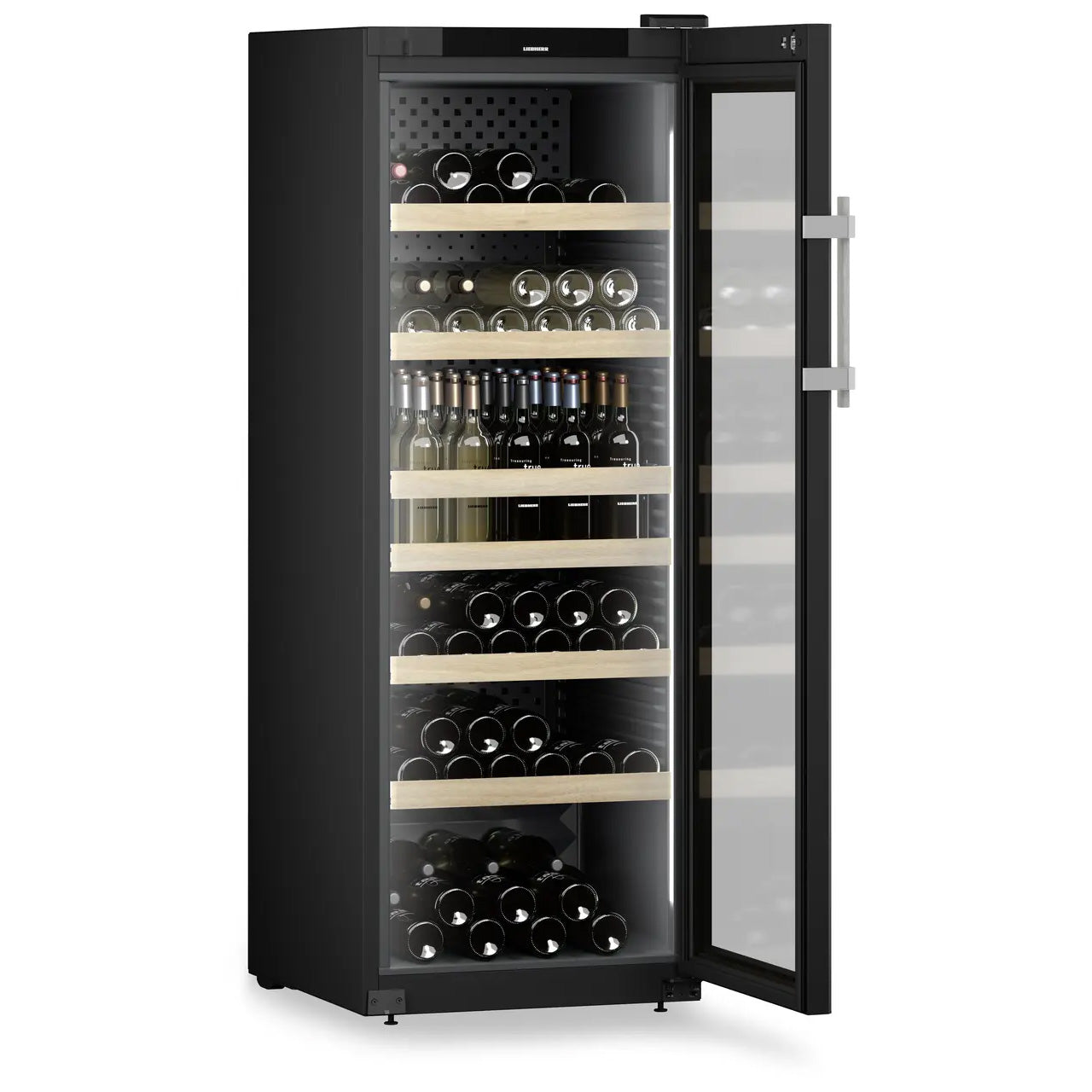 Vinoteca Liebherr Perfection 158 botellas WFbli 5041 lateral puerta abierta llena