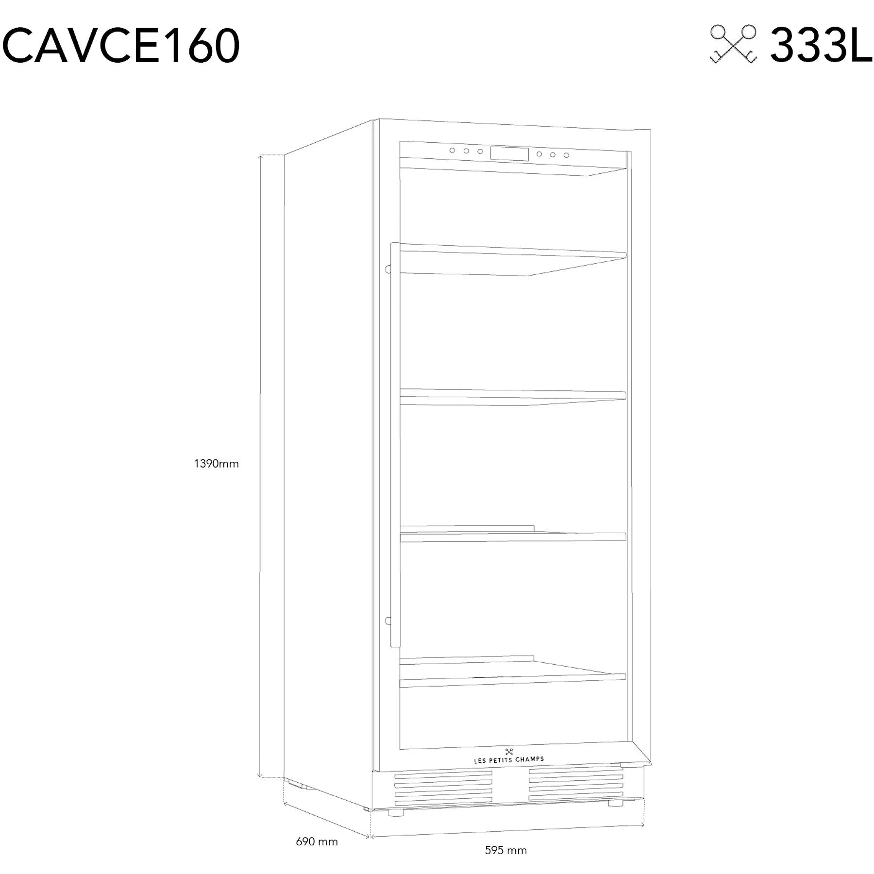 Built-in Wine Cooler 160 bottles Les Petis Champs CAVCE160