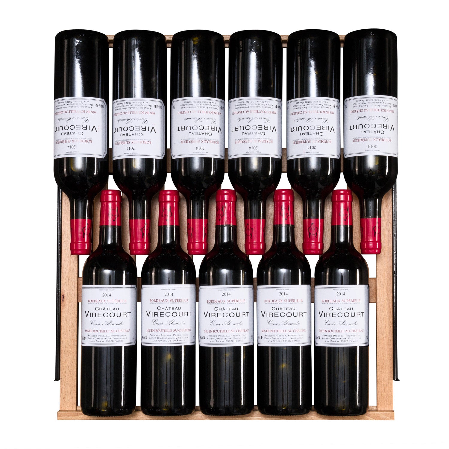 Vinoteca VInobox 168 botellas 168GC 2T Negro detalle colocación botellas