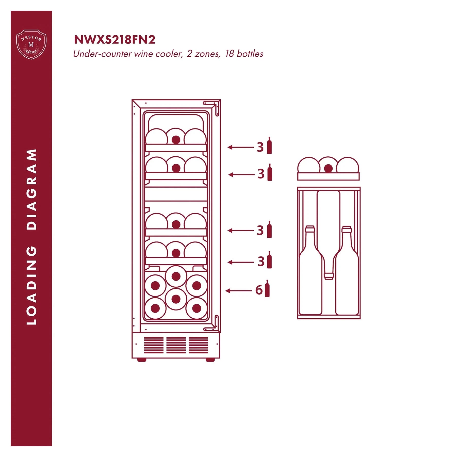 Vinoteca 18 botellas Nestor M Wine NWXS218FN2