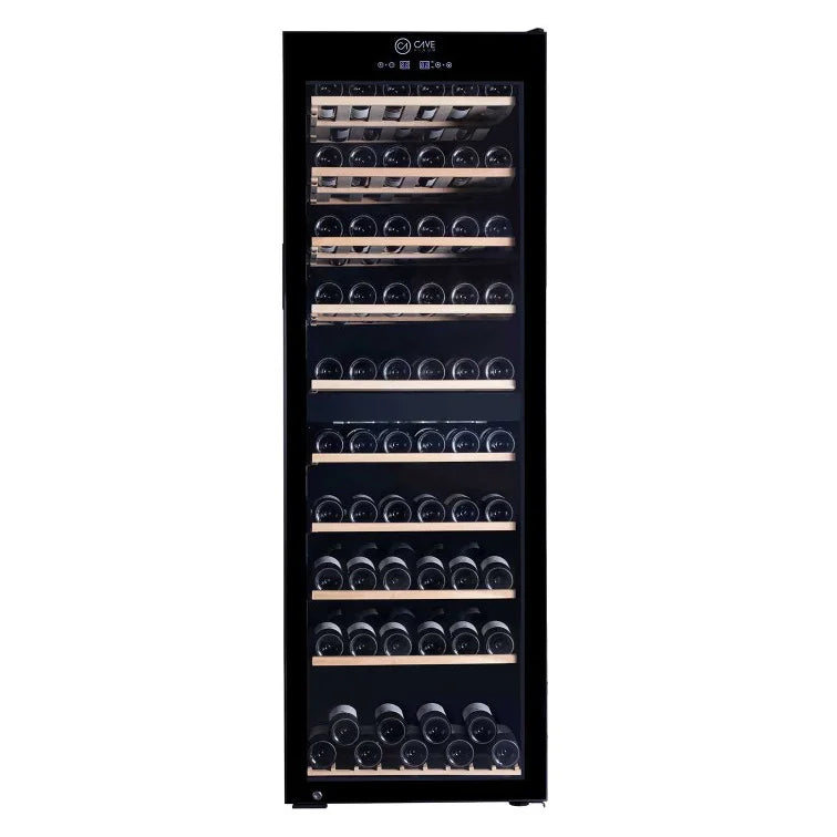 Vinoteca Cave Vinum CV-180-N-2T de 180 botellas, doble zona, libre instalación, vista frontal.
