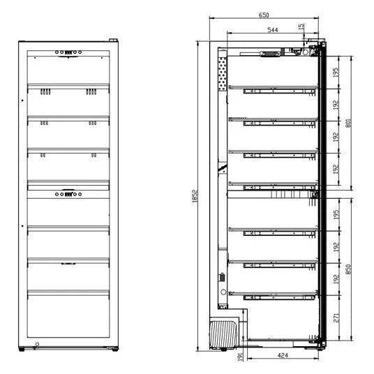 Vinoteca mQuvée WineExpert 180 Fullglass Black de libre instalación